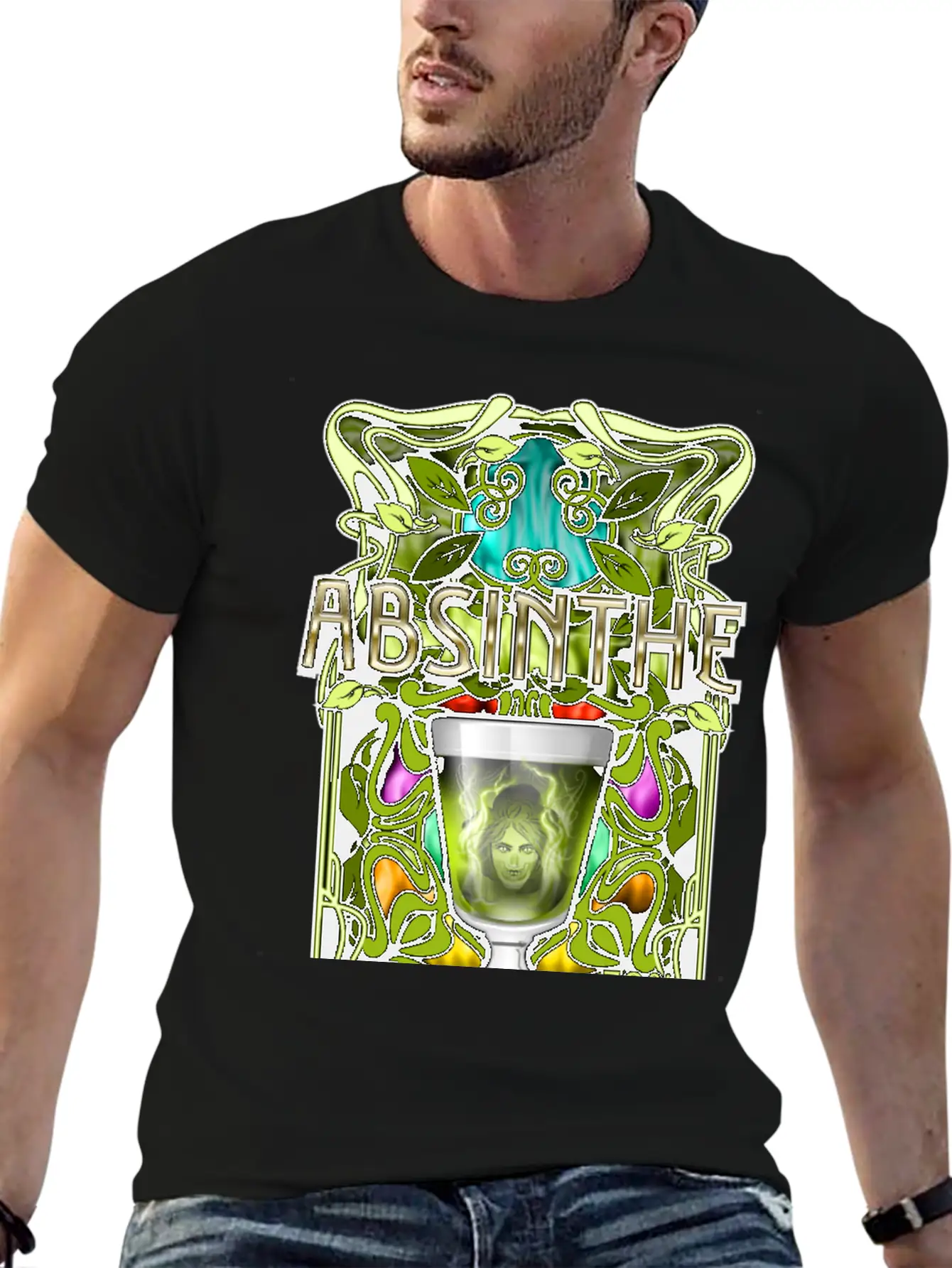 Absinthe T-Shirt Design Stylish Everyday T-Shirt – Unisex Basic Cotton Tee