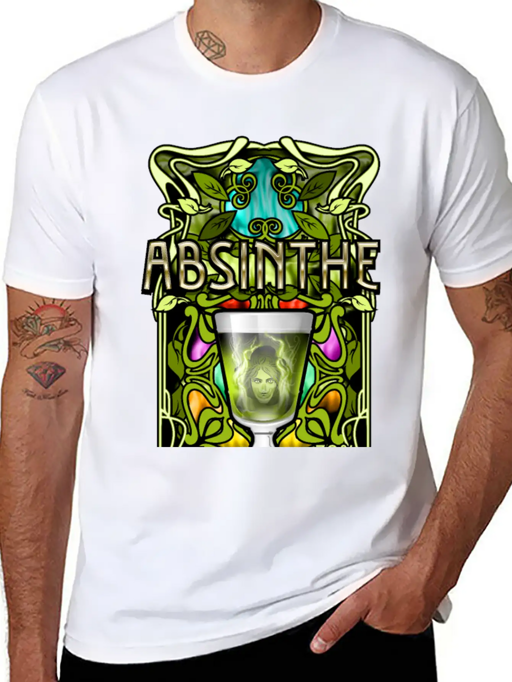 Absinthe T-Shirt Design Stylish Everyday T-Shirt – Unisex Basic Cotton Tee