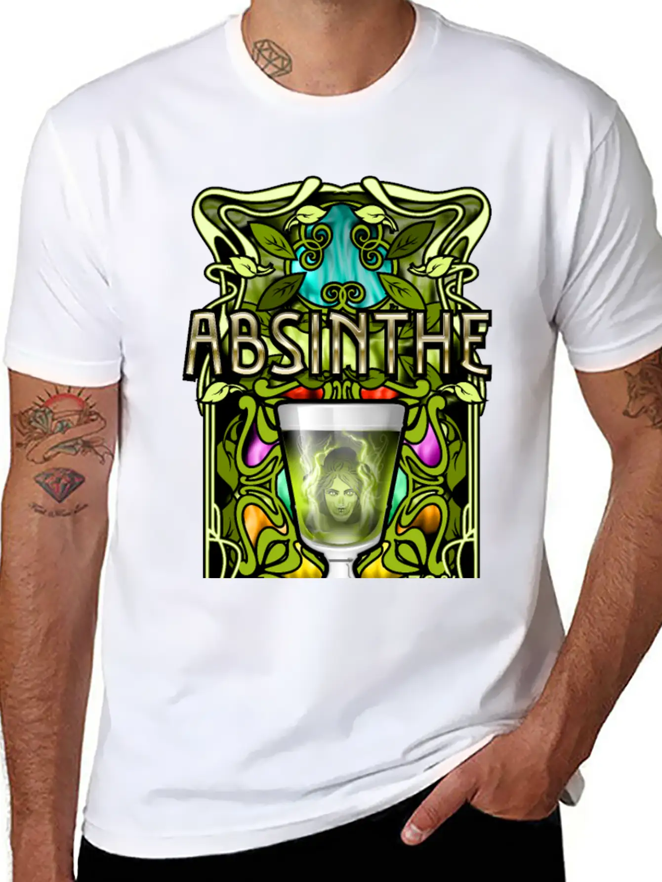 Absinthe T-Shirt Design Stylish Everyday T-Shirt – Unisex Basic Cotton Tee