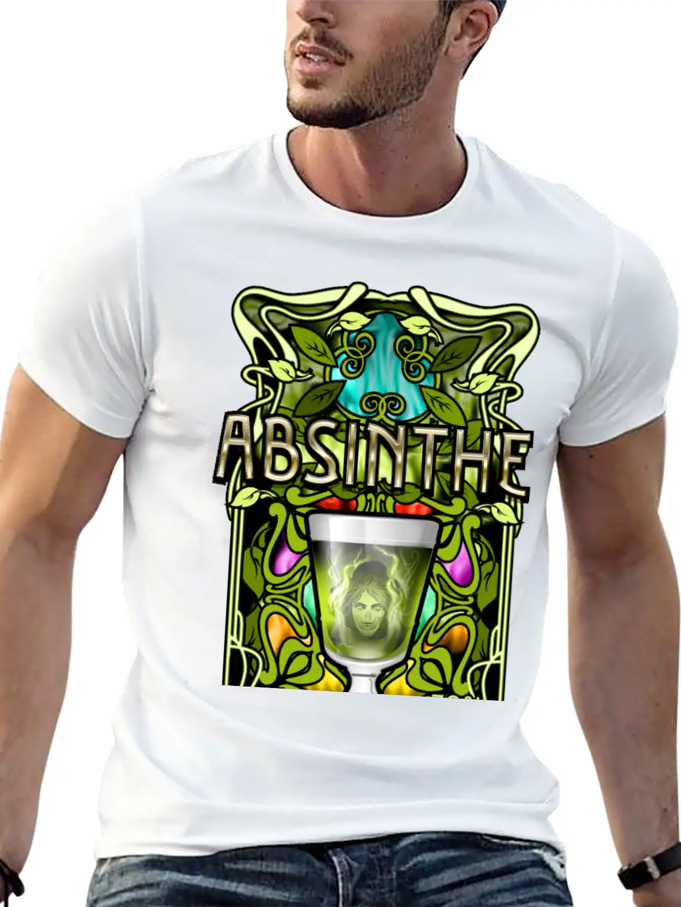 Absinthe T-Shirt Design Stylish Everyday T-Shirt – Unisex Basic Cotton Tee