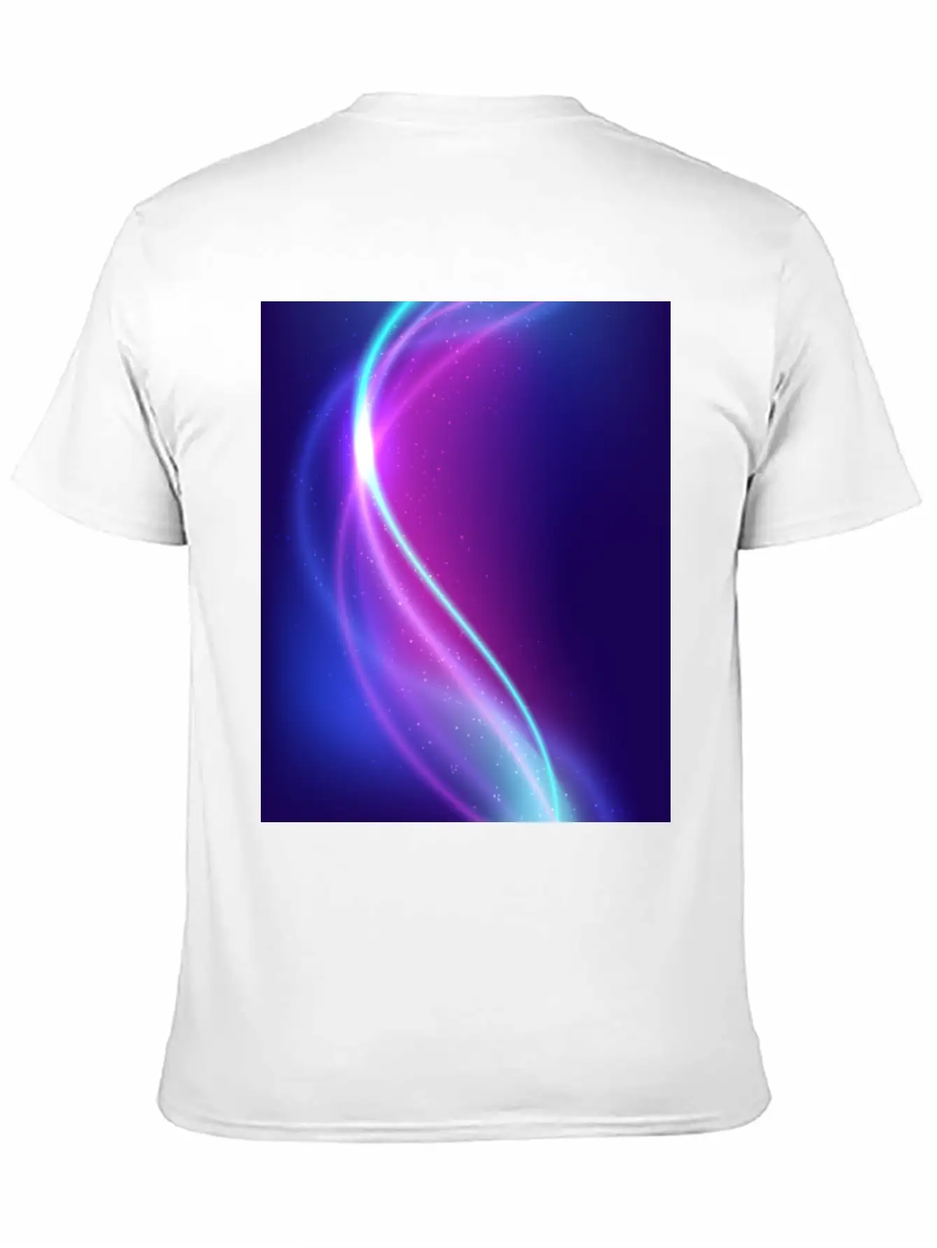 Abstract Blue Pink Waves Breathable Soft Cotton T-Shirt – Timeless Casual Look