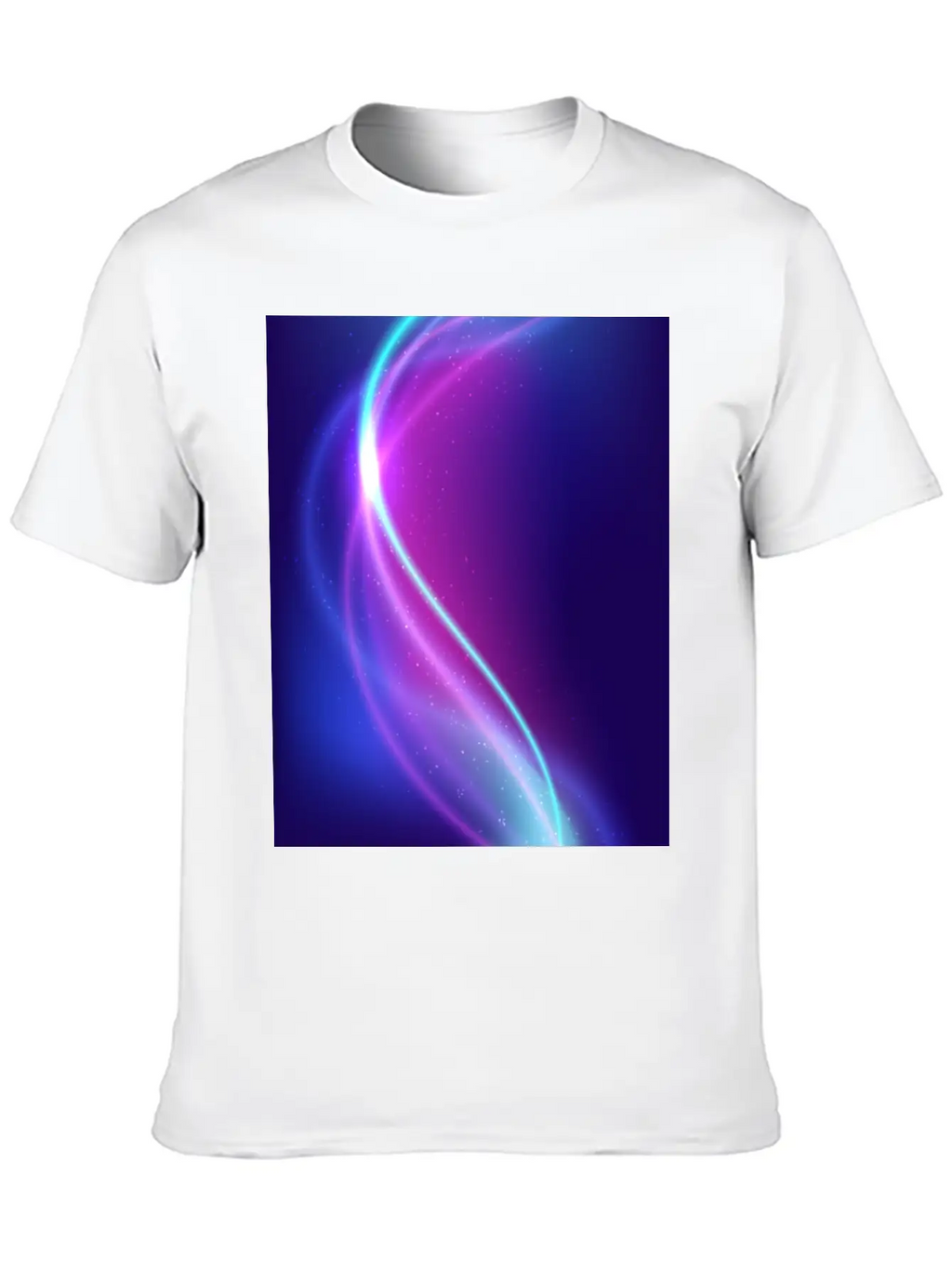 Abstract Blue Pink Waves Breathable Soft Cotton T-Shirt – Timeless Casual Look