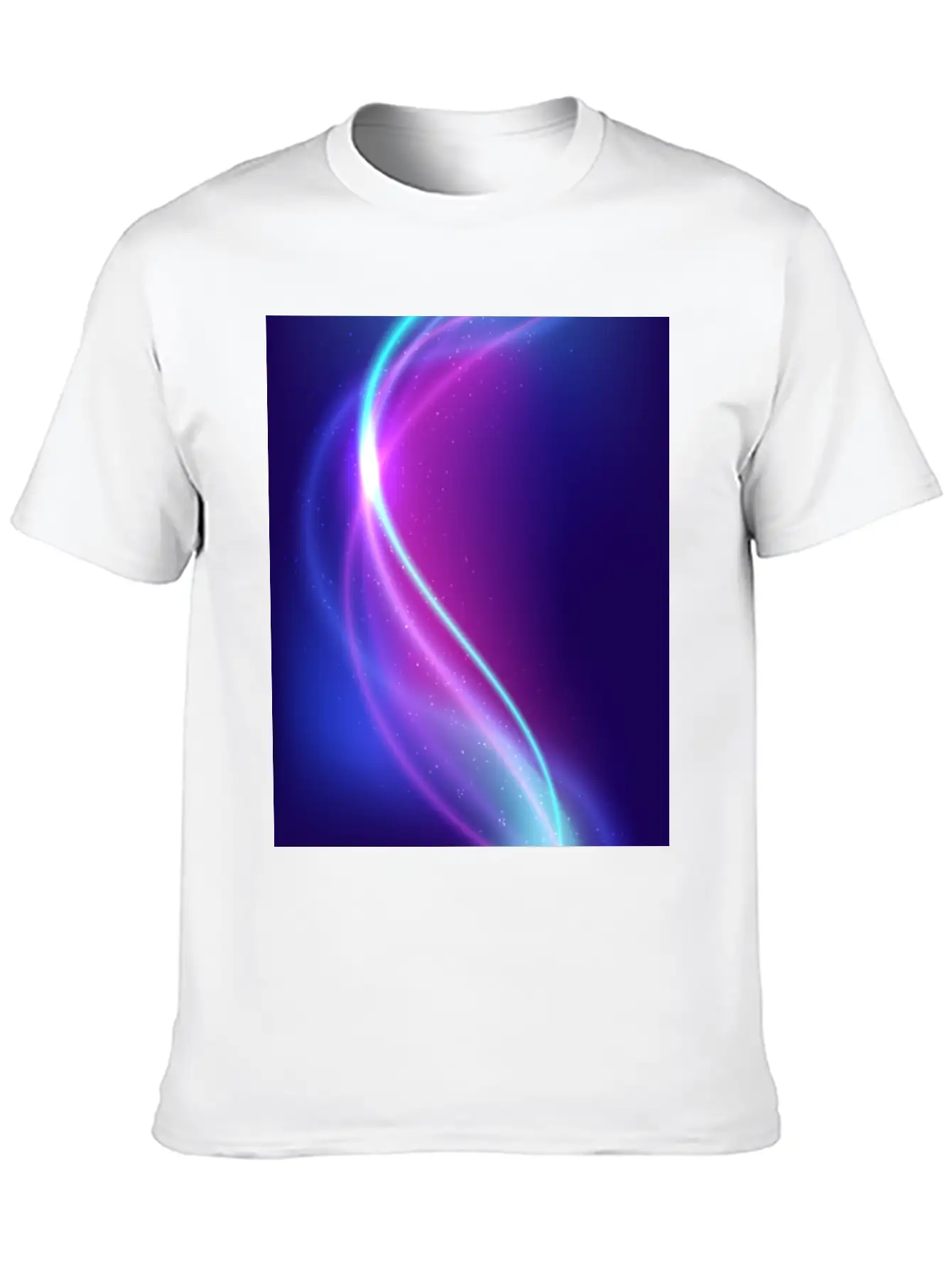 Abstract Blue Pink Waves Breathable Soft Cotton T-Shirt – Timeless Casual Look