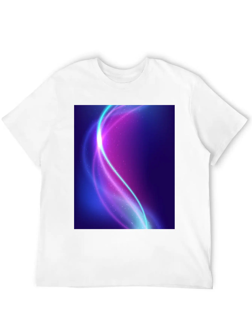 Abstract Blue Pink Waves Breathable Soft Cotton T-Shirt – Timeless Casual Look