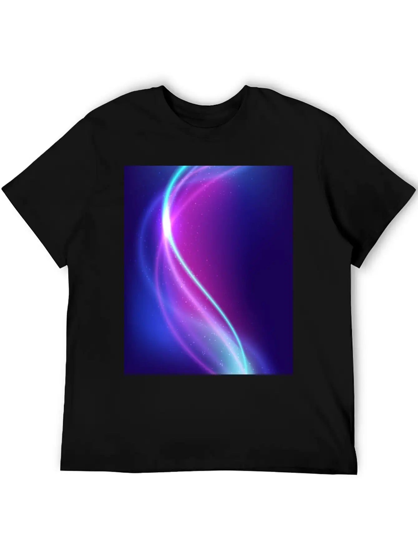 Abstract Blue Pink Waves Breathable Soft Cotton T-Shirt – Timeless Casual Look