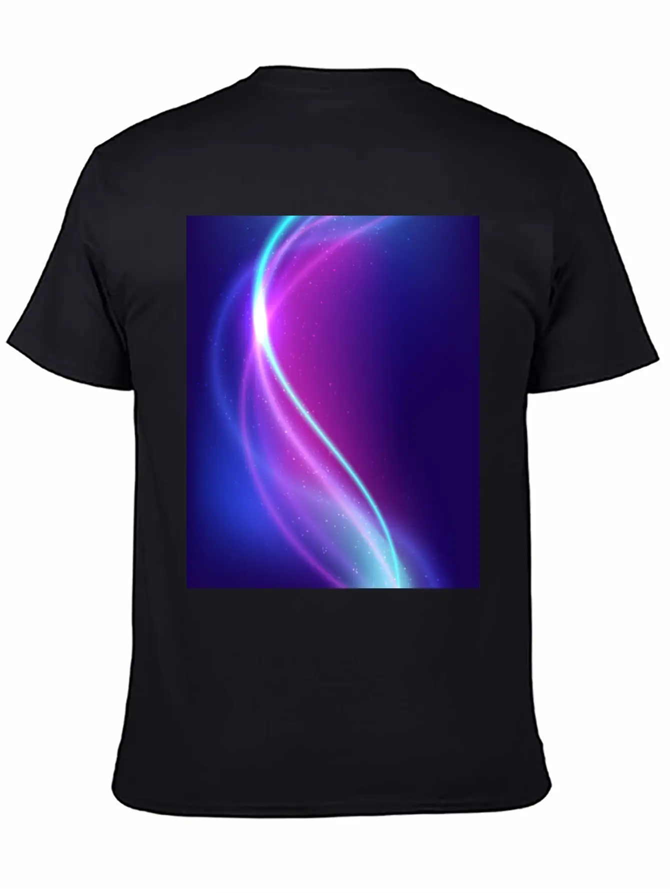 Abstract Blue Pink Waves Breathable Soft Cotton T-Shirt – Timeless Casual Look