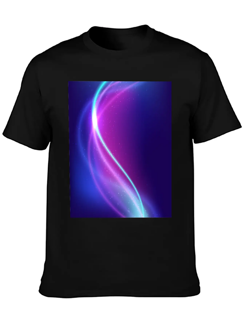 Abstract Blue Pink Waves Breathable Soft Cotton T-Shirt – Timeless Casual Look