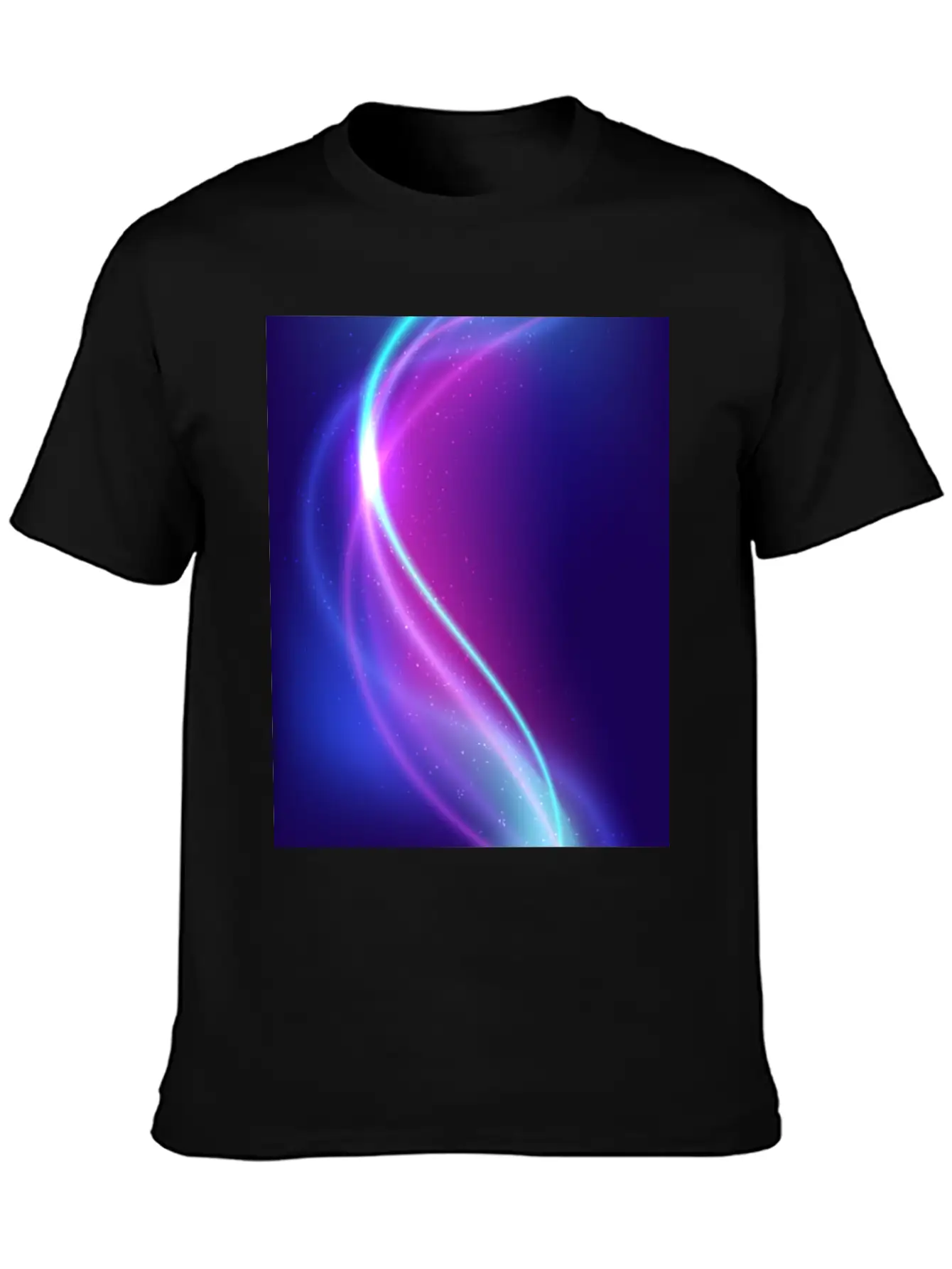Abstract Blue Pink Waves Breathable Soft Cotton T-Shirt – Timeless Casual Look
