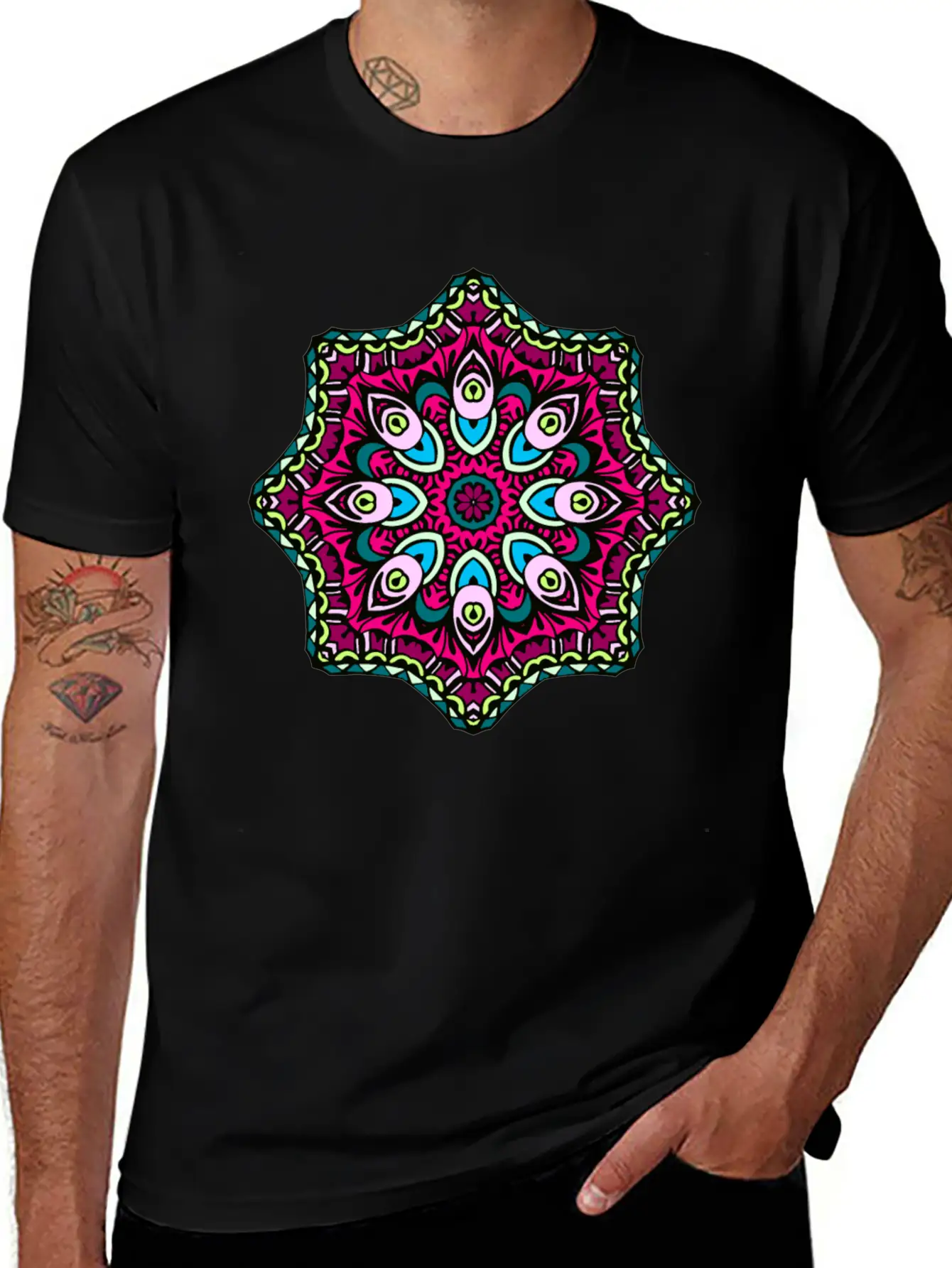 Abstract Boho Mandala Stylish Everyday T-Shirt – Unisex Basic Cotton Tee