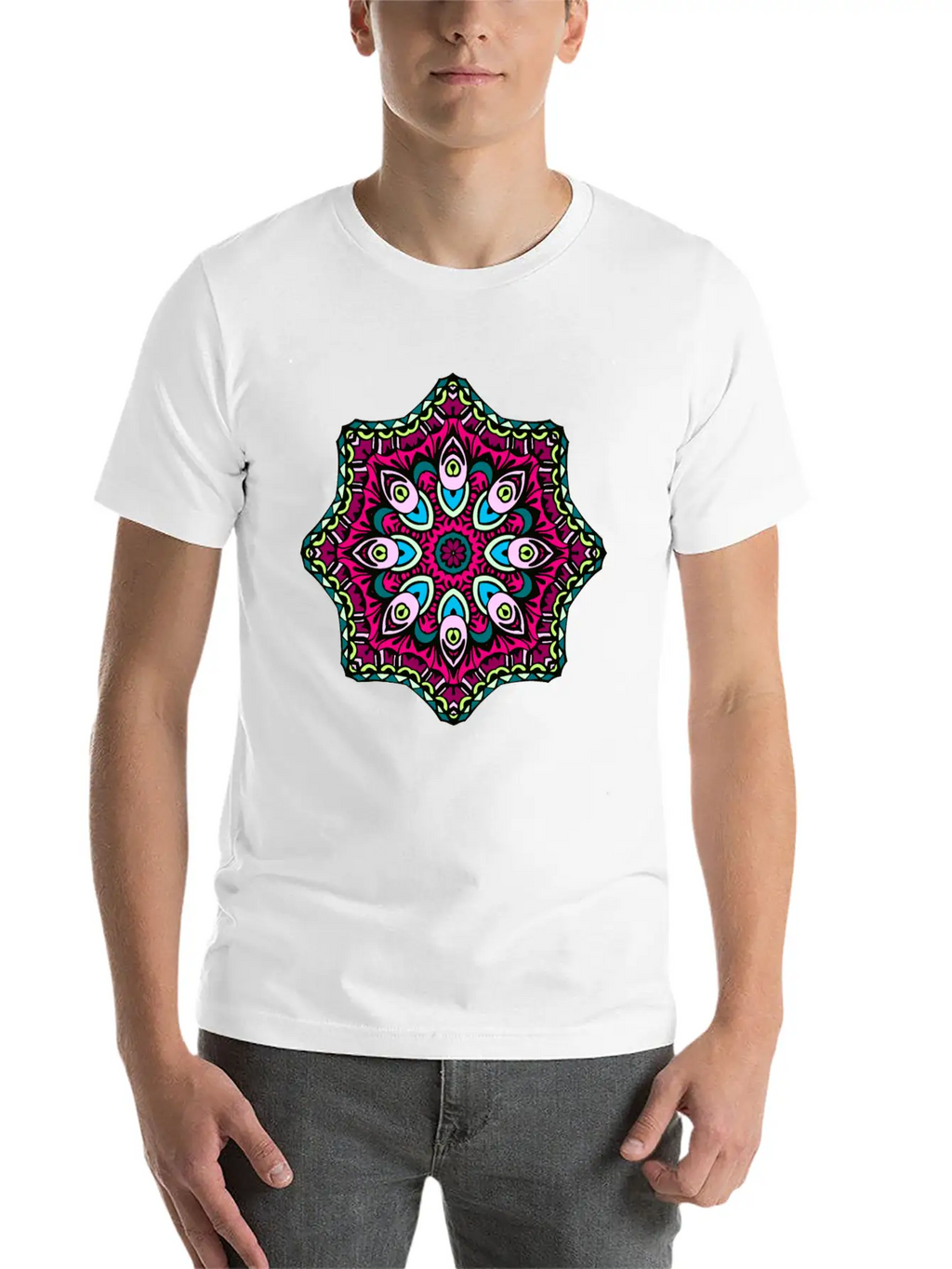 Abstract Boho Mandala Stylish Everyday T-Shirt – Unisex Basic Cotton Tee