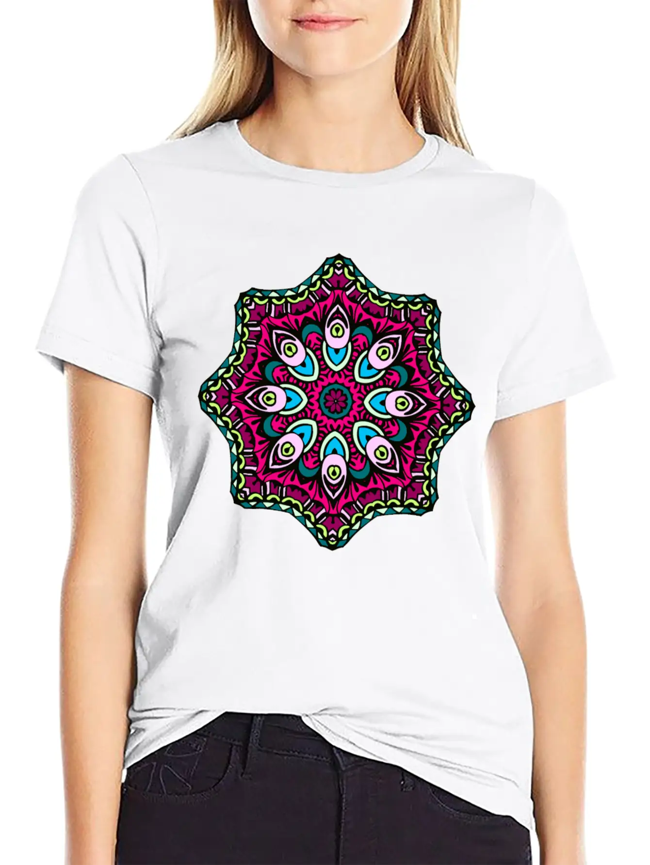 Abstract Boho Mandala Stylish Everyday T-Shirt – Unisex Basic Cotton Tee