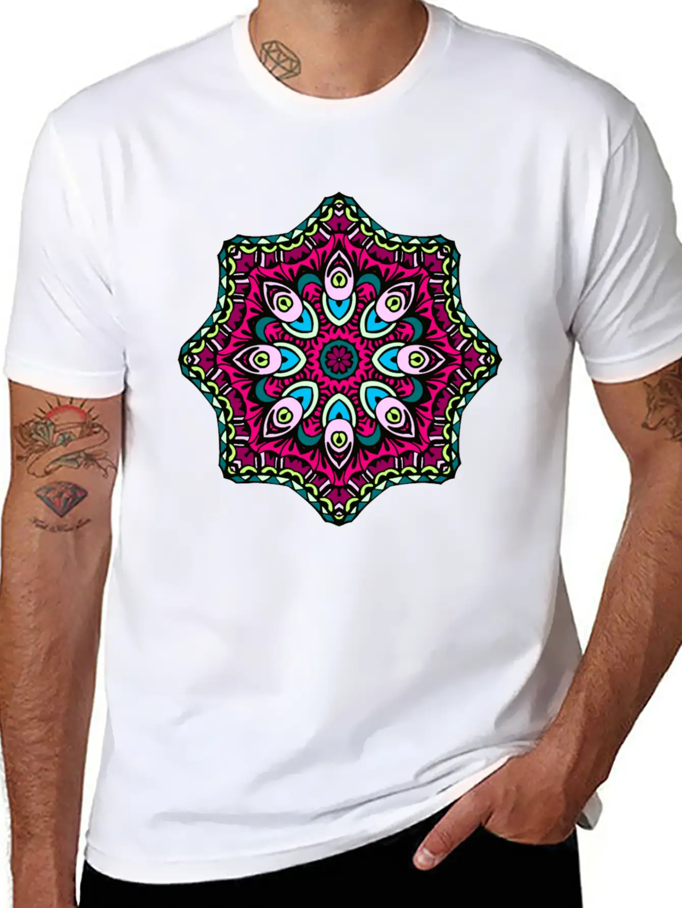 Abstract Boho Mandala Stylish Everyday T-Shirt – Unisex Basic Cotton Tee