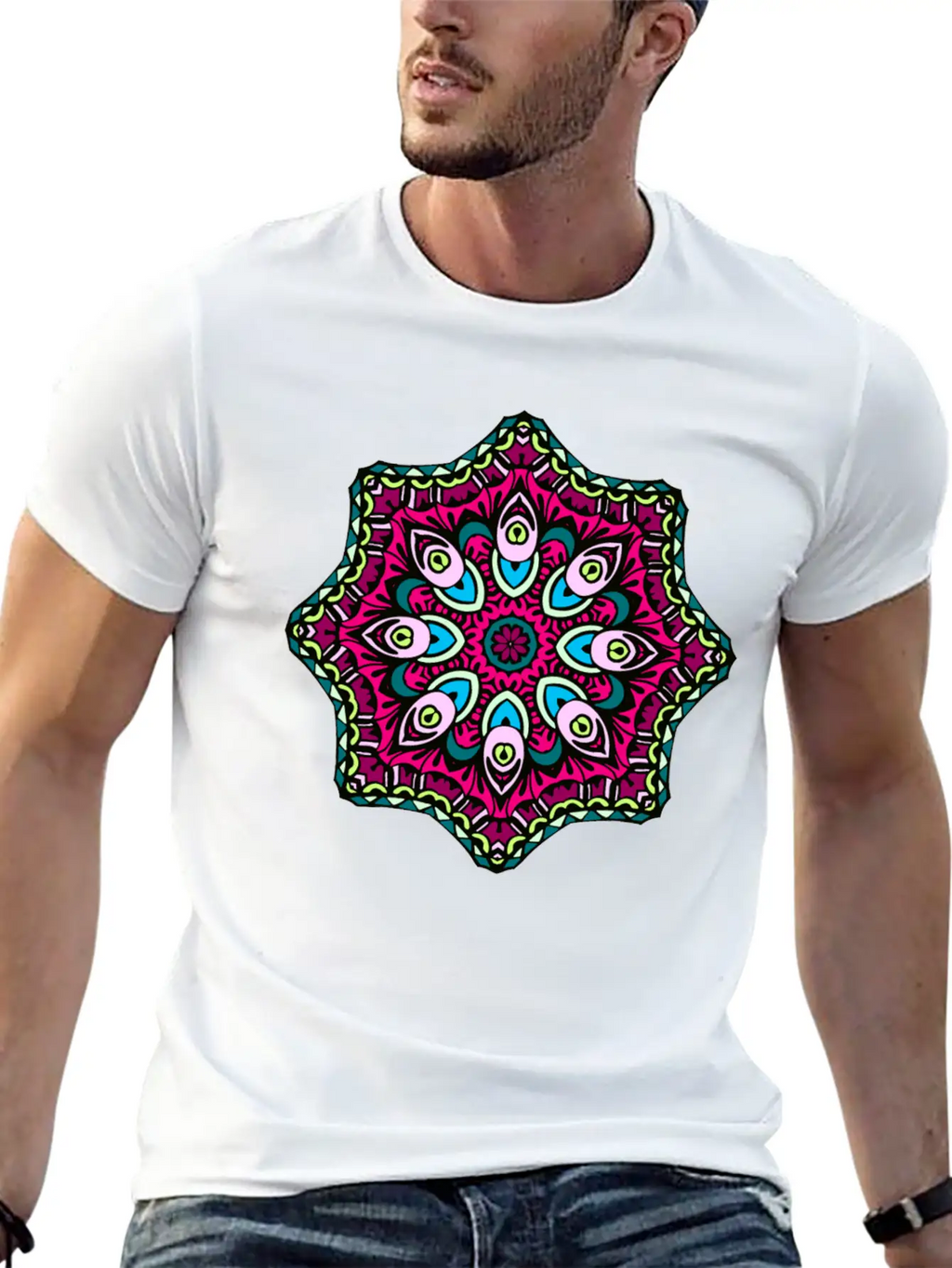 Abstract Boho Mandala Stylish Everyday T-Shirt – Unisex Basic Cotton Tee