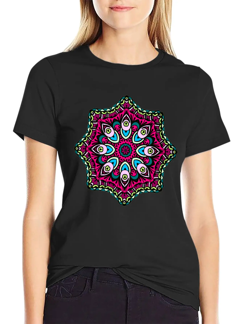 Abstract Boho Mandala Stylish Everyday T-Shirt – Unisex Basic Cotton Tee