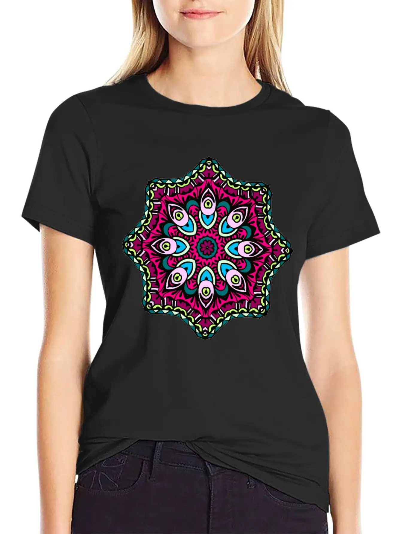 Abstract Boho Mandala Stylish Everyday T-Shirt – Unisex Basic Cotton Tee