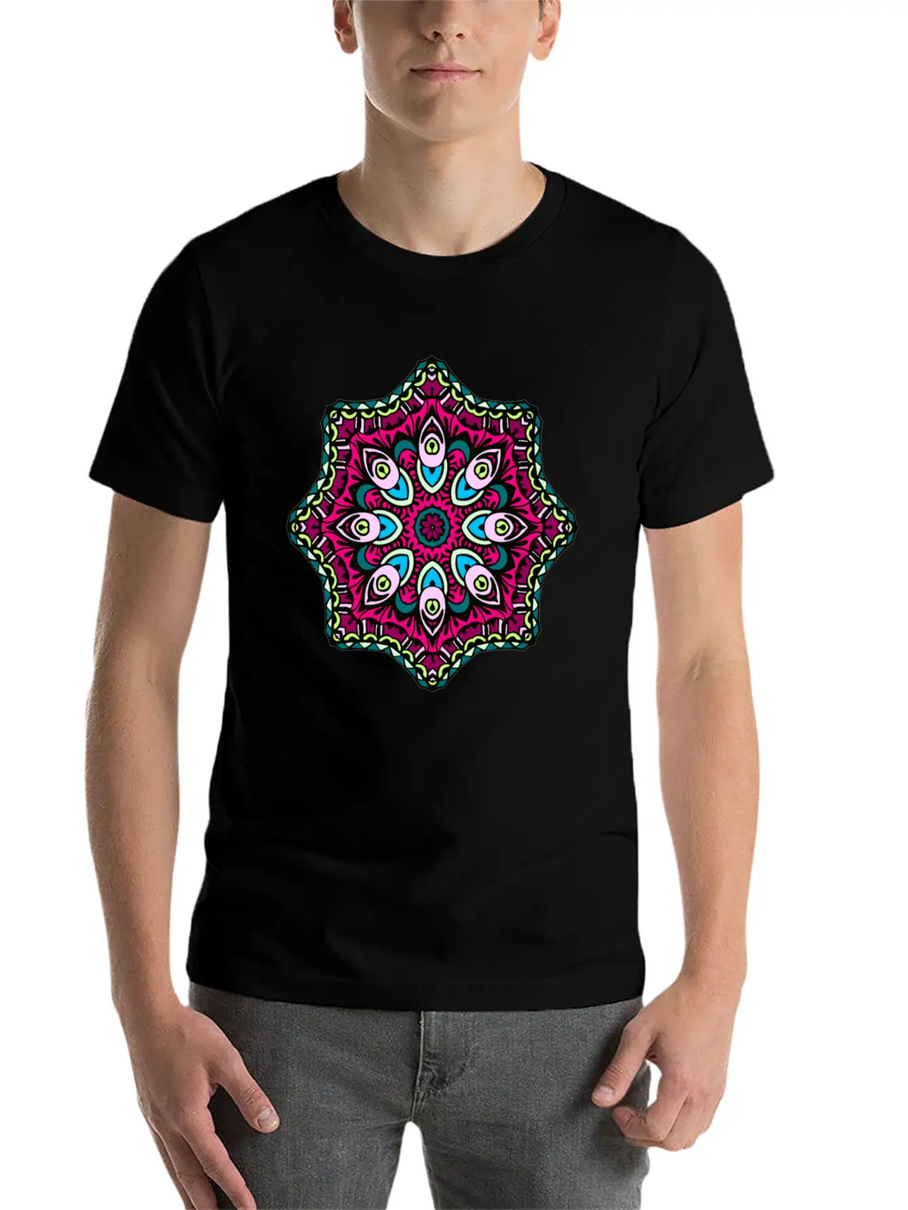 Abstract Boho Mandala Stylish Everyday T-Shirt – Unisex Basic Cotton Tee