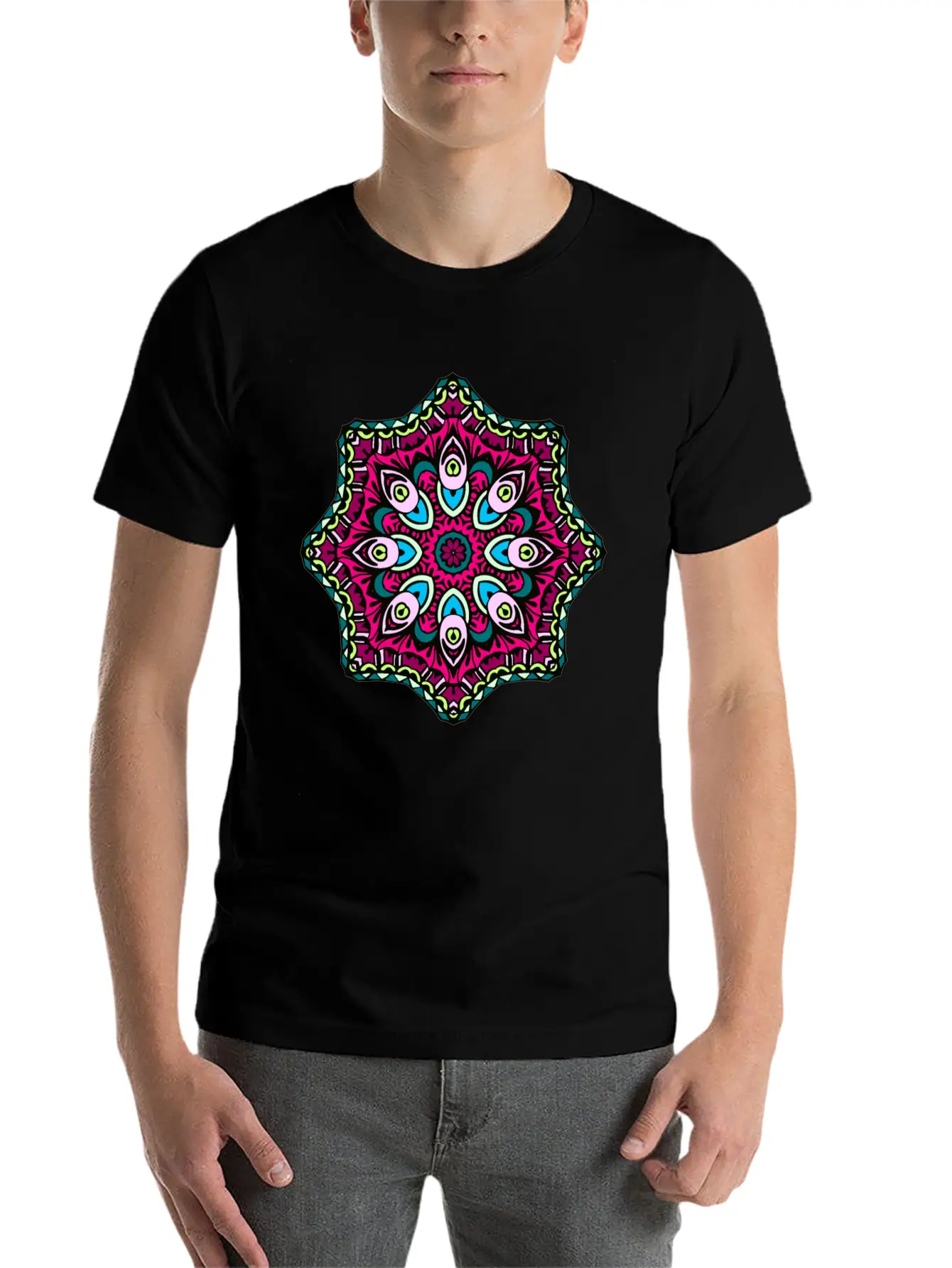 Abstract Boho Mandala Stylish Everyday T-Shirt – Unisex Basic Cotton Tee