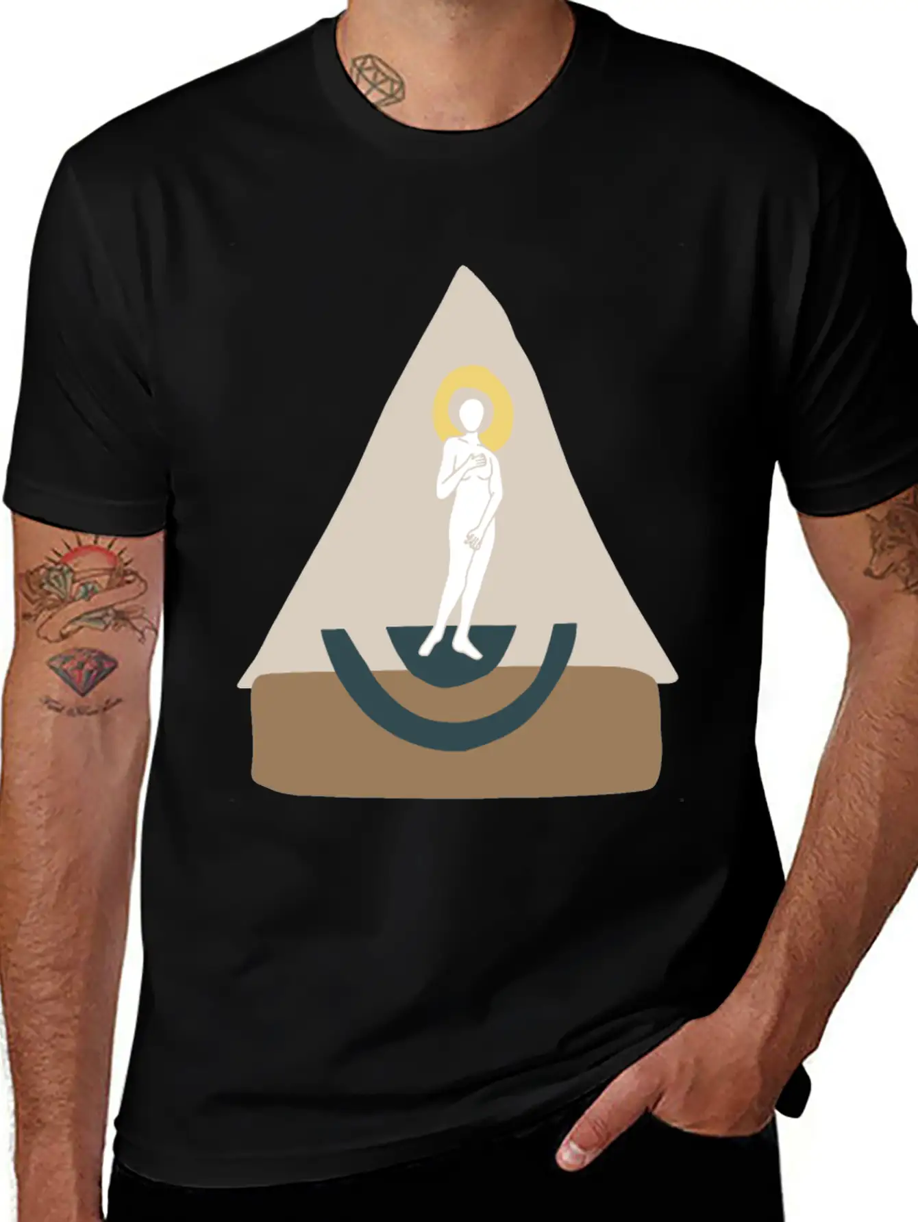 Abstract Boho Venus Classic Cotton Tee – Unisex Comfort For Any Season