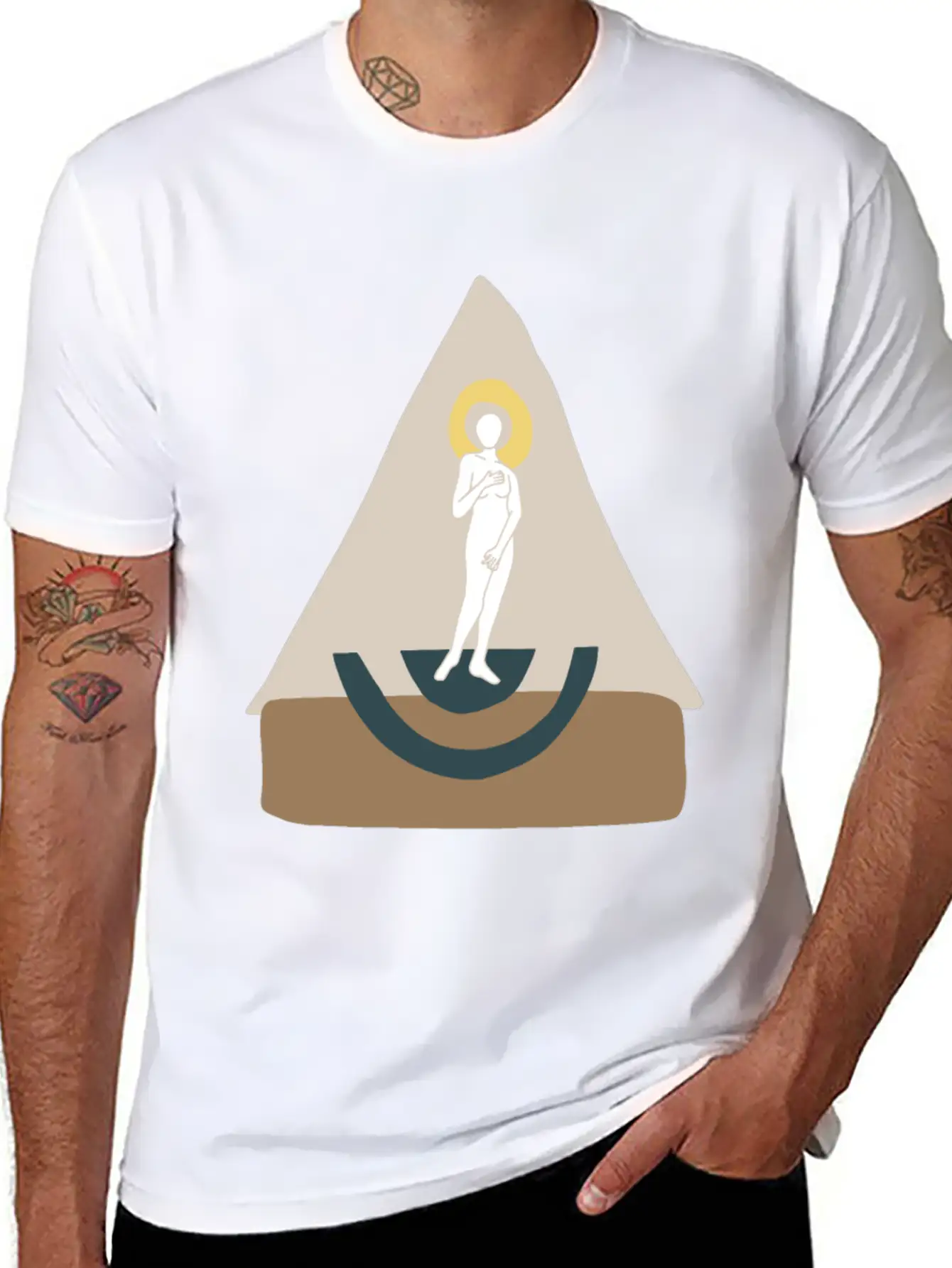 Abstract Boho Venus Classic Cotton Tee – Unisex Comfort For Any Season