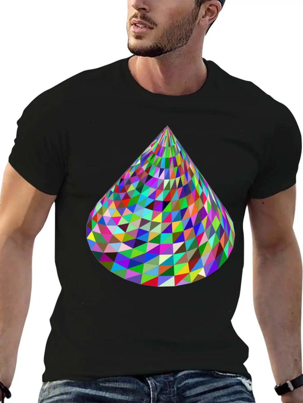 Abstract Cone Basic Graphic T-Shirt – Daily Comfort In Soft Cotton