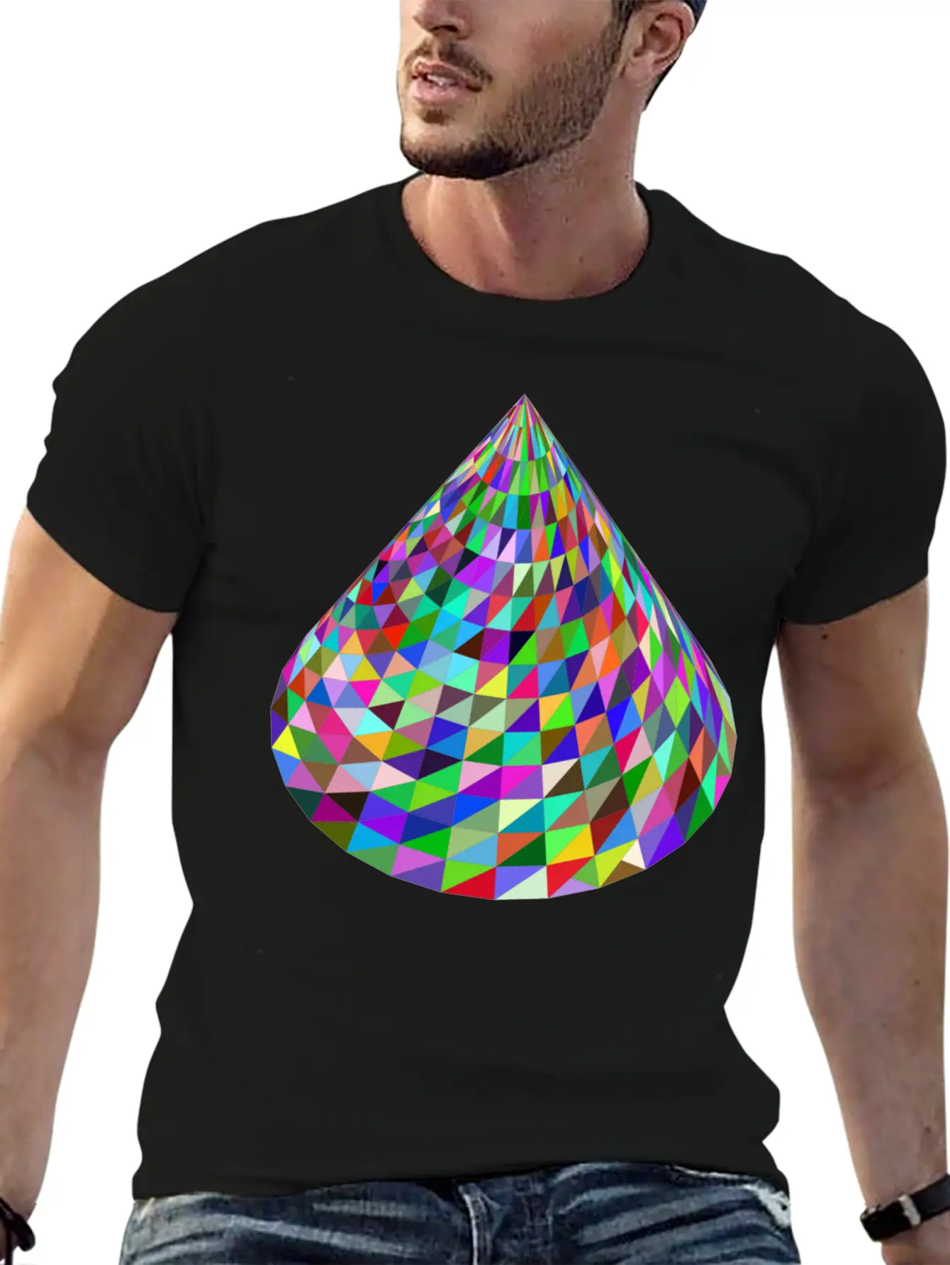 Abstract Cone Basic Graphic T-Shirt – Daily Comfort In Soft Cotton