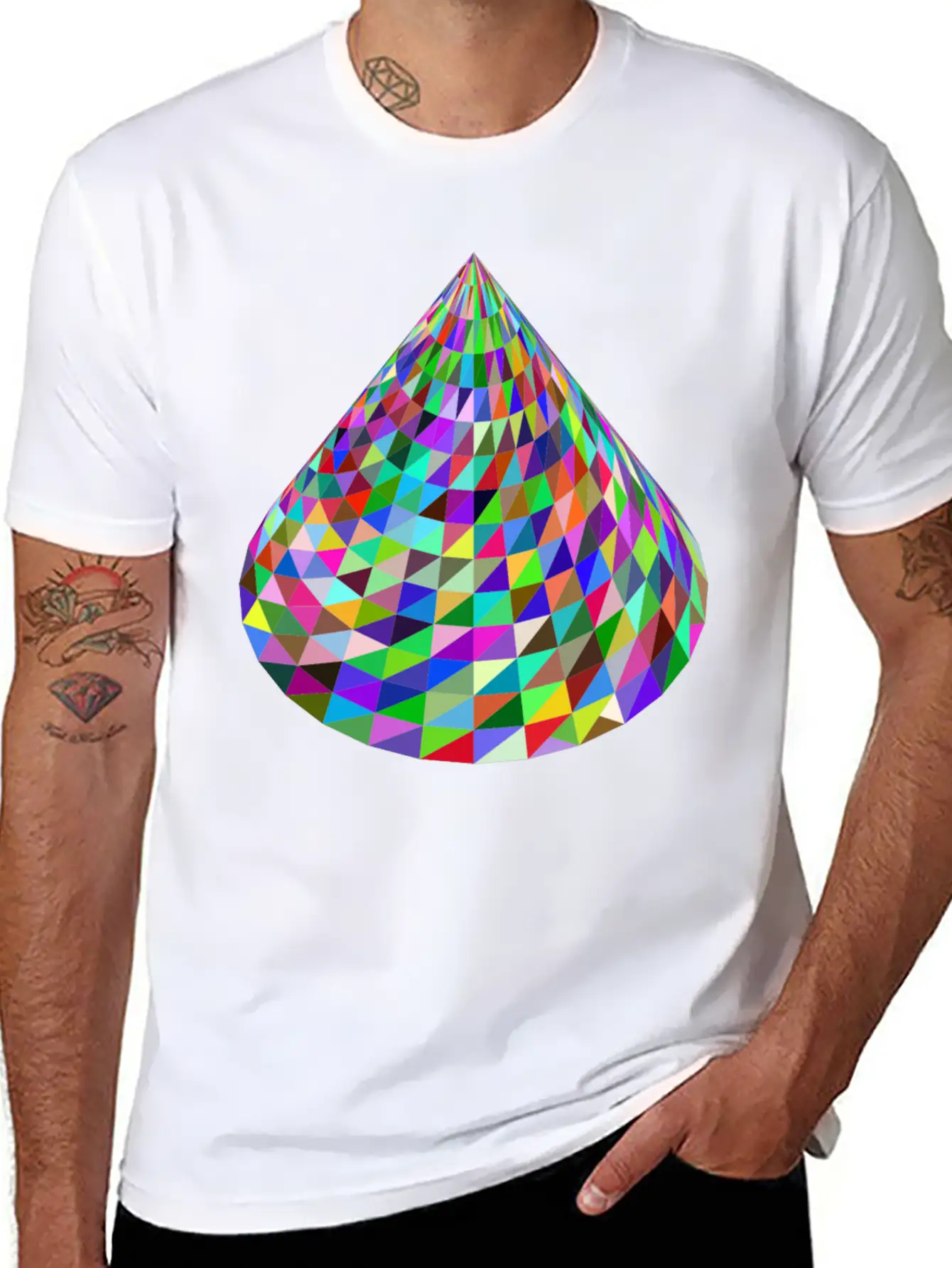 Abstract Cone Basic Graphic T-Shirt – Daily Comfort In Soft Cotton