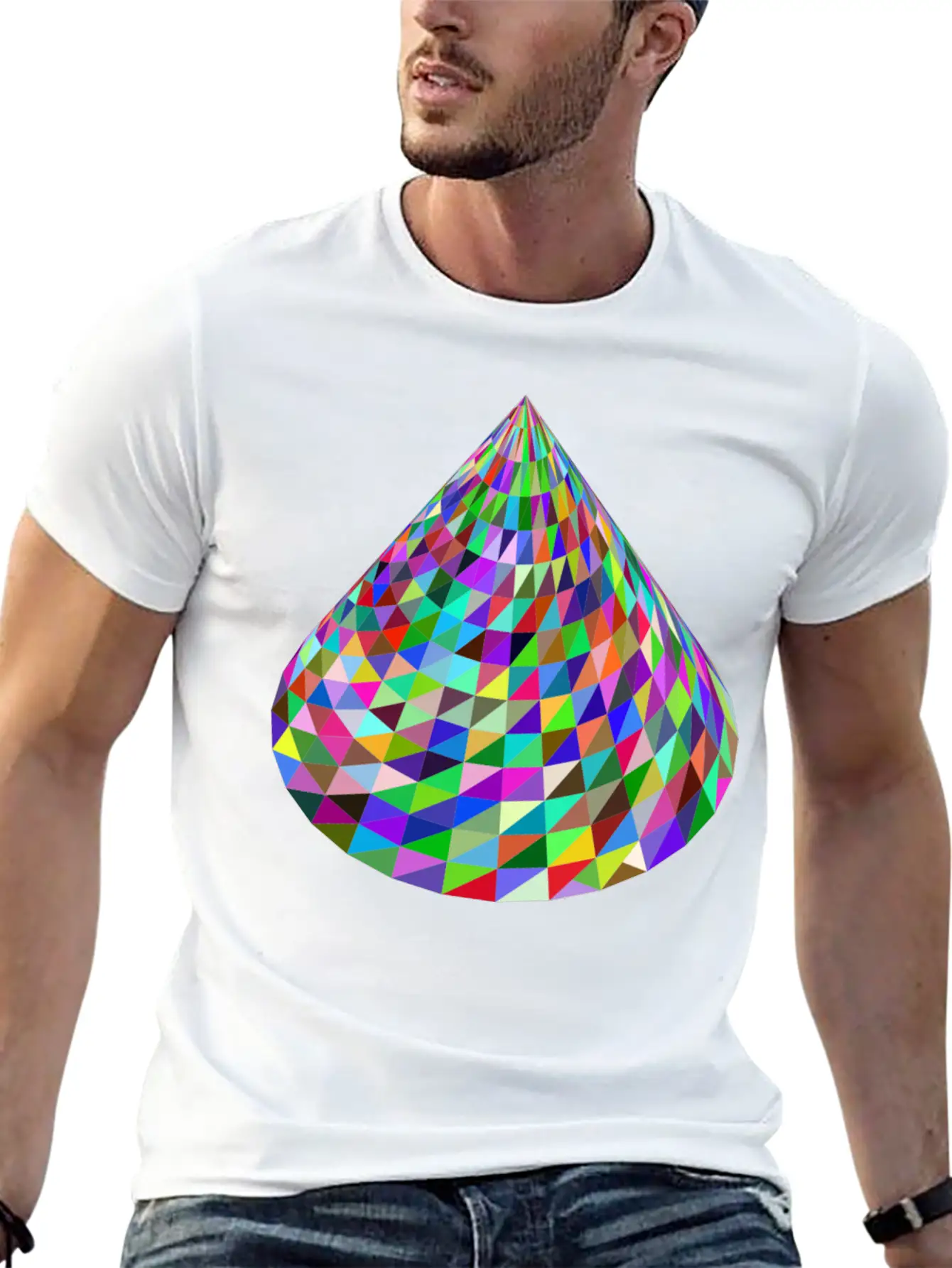 Abstract Cone Basic Graphic T-Shirt – Daily Comfort In Soft Cotton