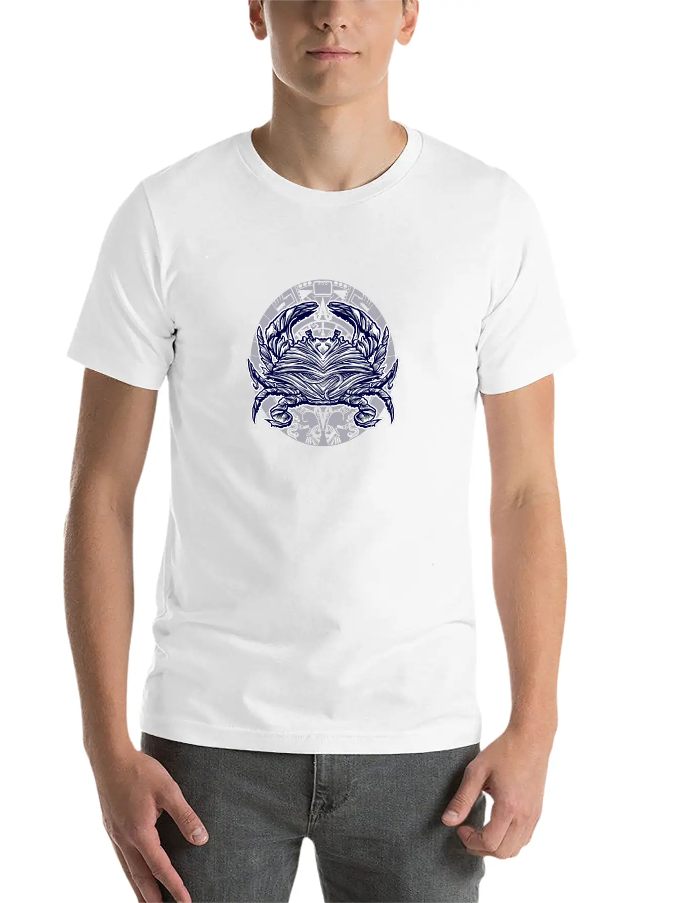 Abstract Crab Essential Cotton Tee For Daily Outfits – Unisex Style