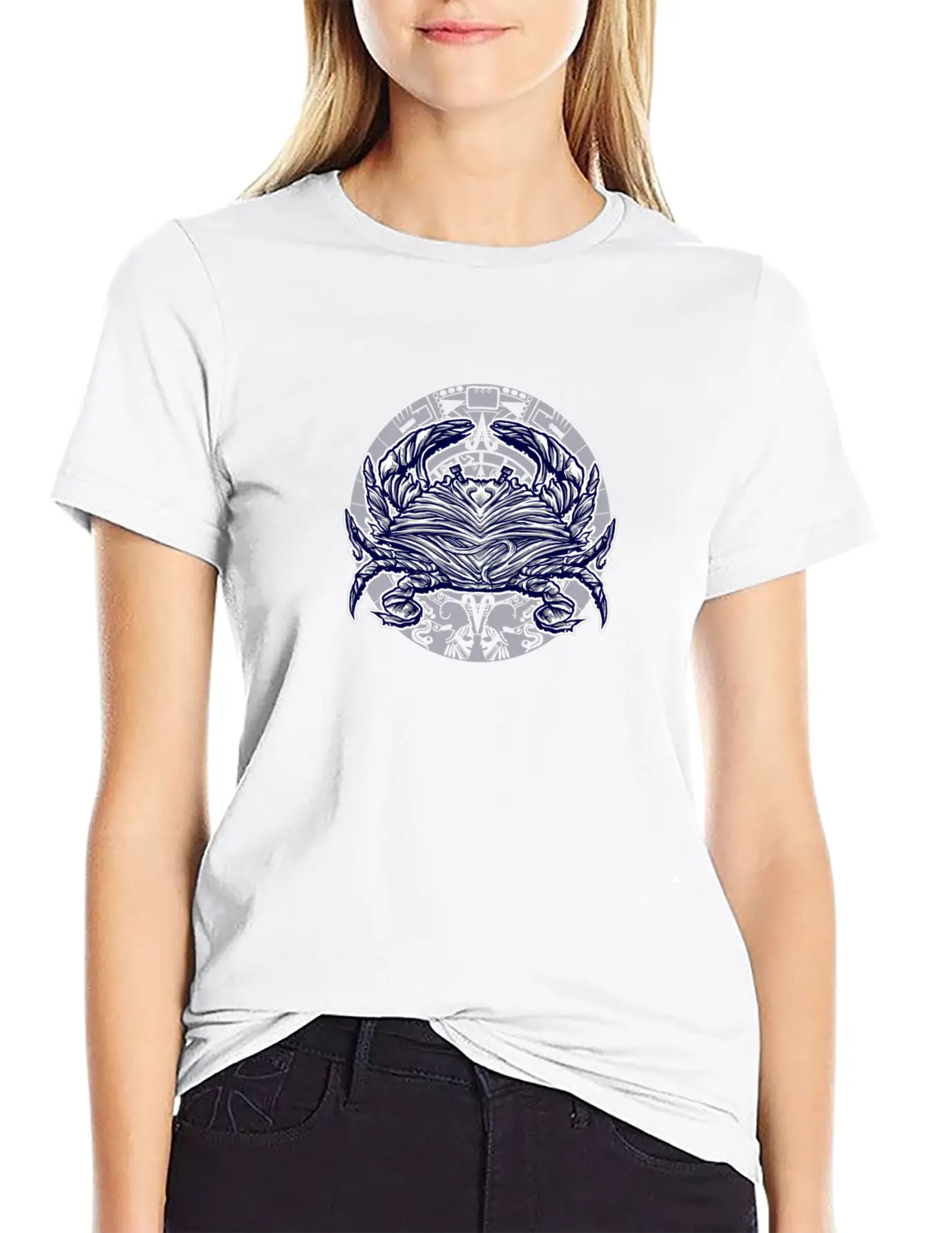 Abstract Crab Essential Cotton Tee For Daily Outfits – Unisex Style