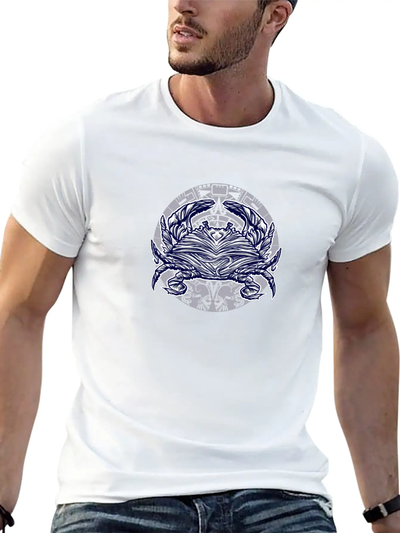Abstract Crab Essential Cotton Tee For Daily Outfits – Unisex Style