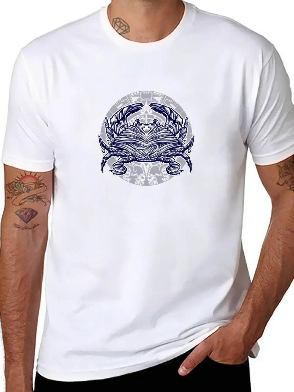 Abstract Crab Essential Cotton Tee For Daily Outfits – Unisex Style