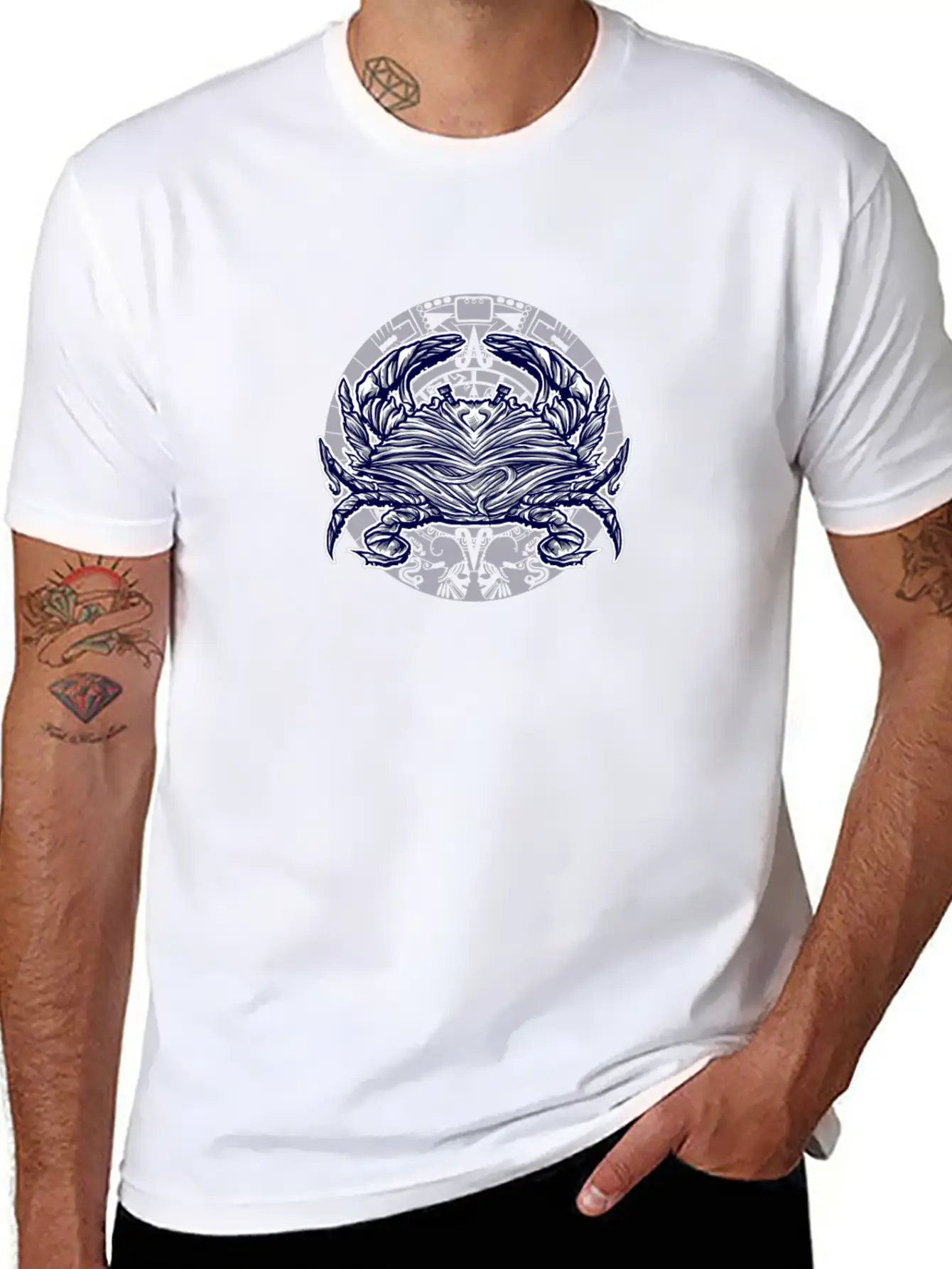 Abstract Crab Essential Cotton Tee For Daily Outfits – Unisex Style