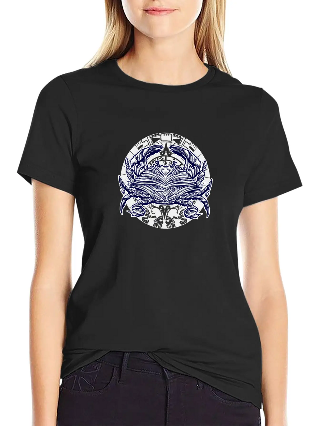 Abstract Crab Essential Cotton Tee For Daily Outfits – Unisex Style