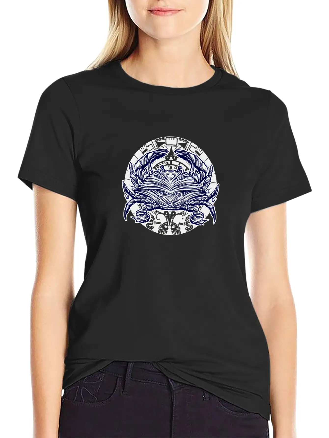 Abstract Crab Essential Cotton Tee For Daily Outfits – Unisex Style