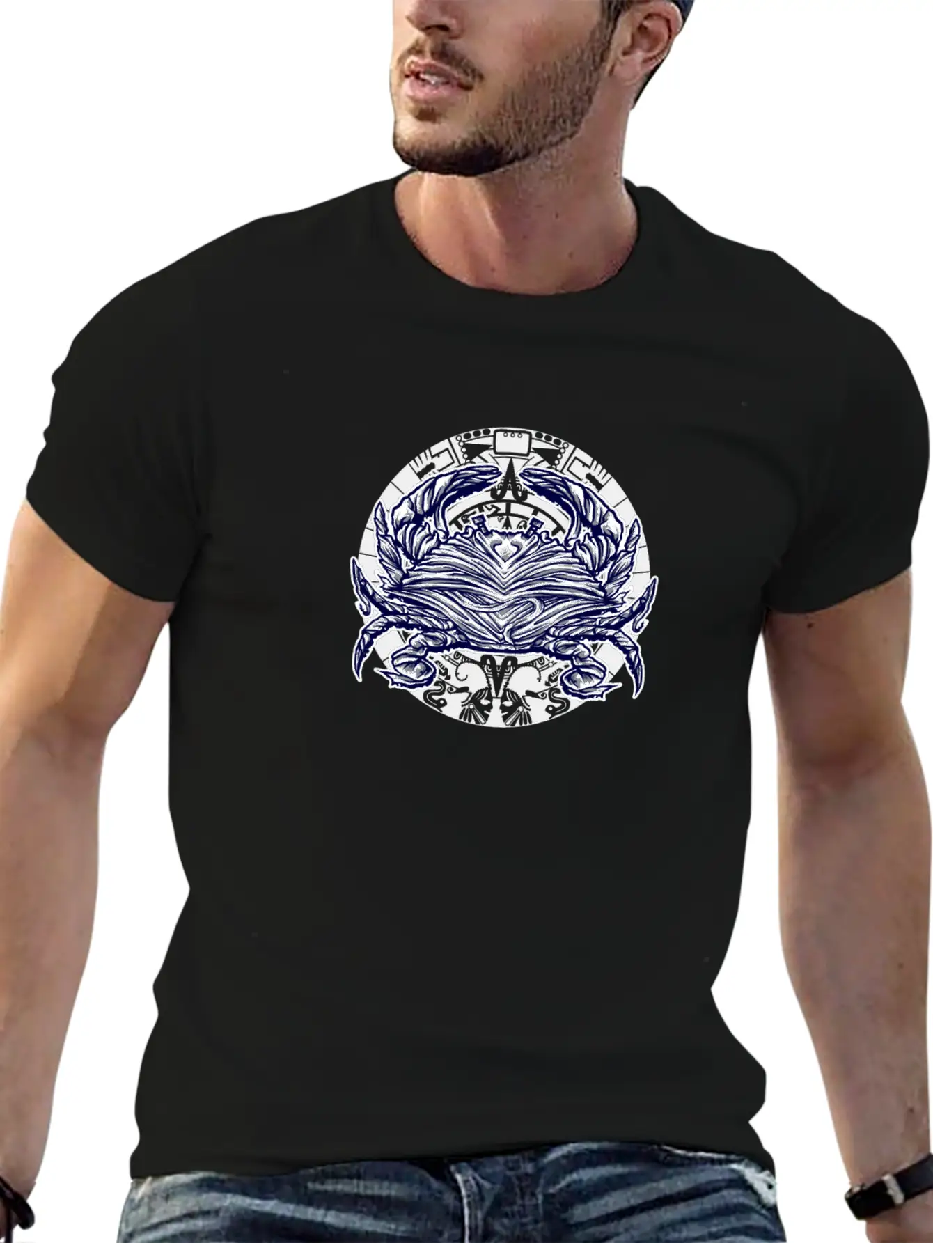 Abstract Crab Essential Cotton Tee For Daily Outfits – Unisex Style