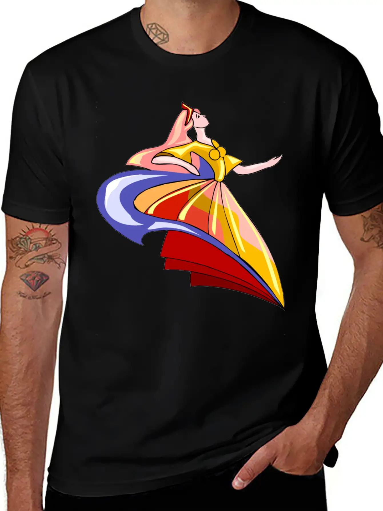 Abstract Dance Classic Cotton Tee – Unisex Comfort For Any Season