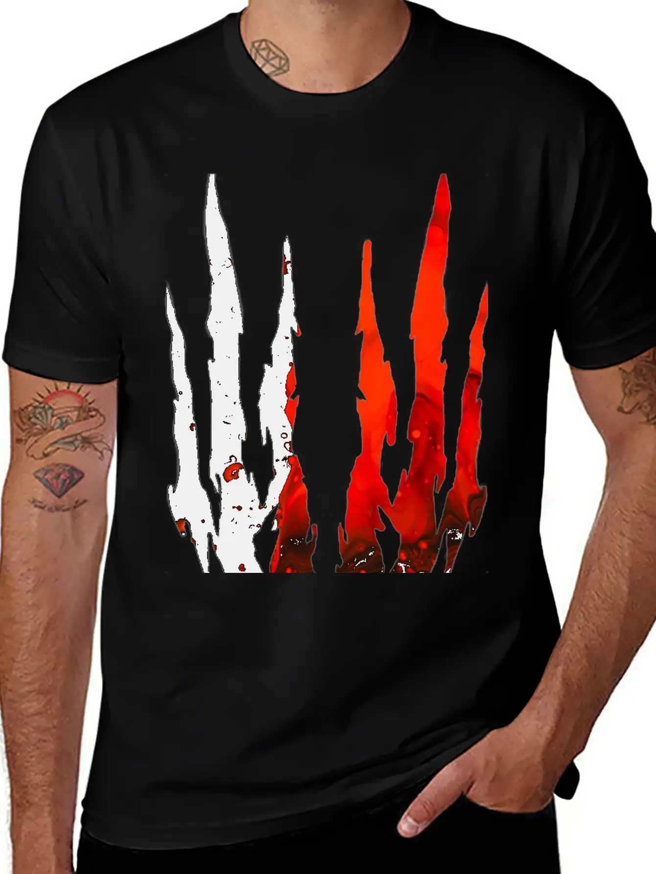 Abstract Design Red Essential Cotton Tee For Daily Outfits – Unisex Style