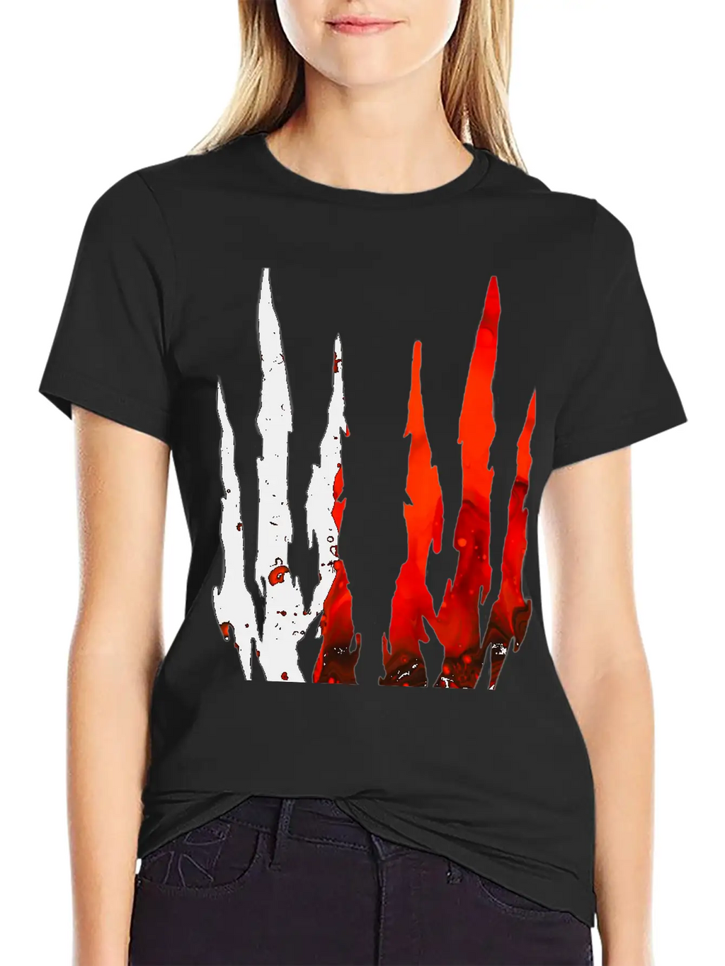 Abstract Design Red Essential Cotton Tee For Daily Outfits – Unisex Style