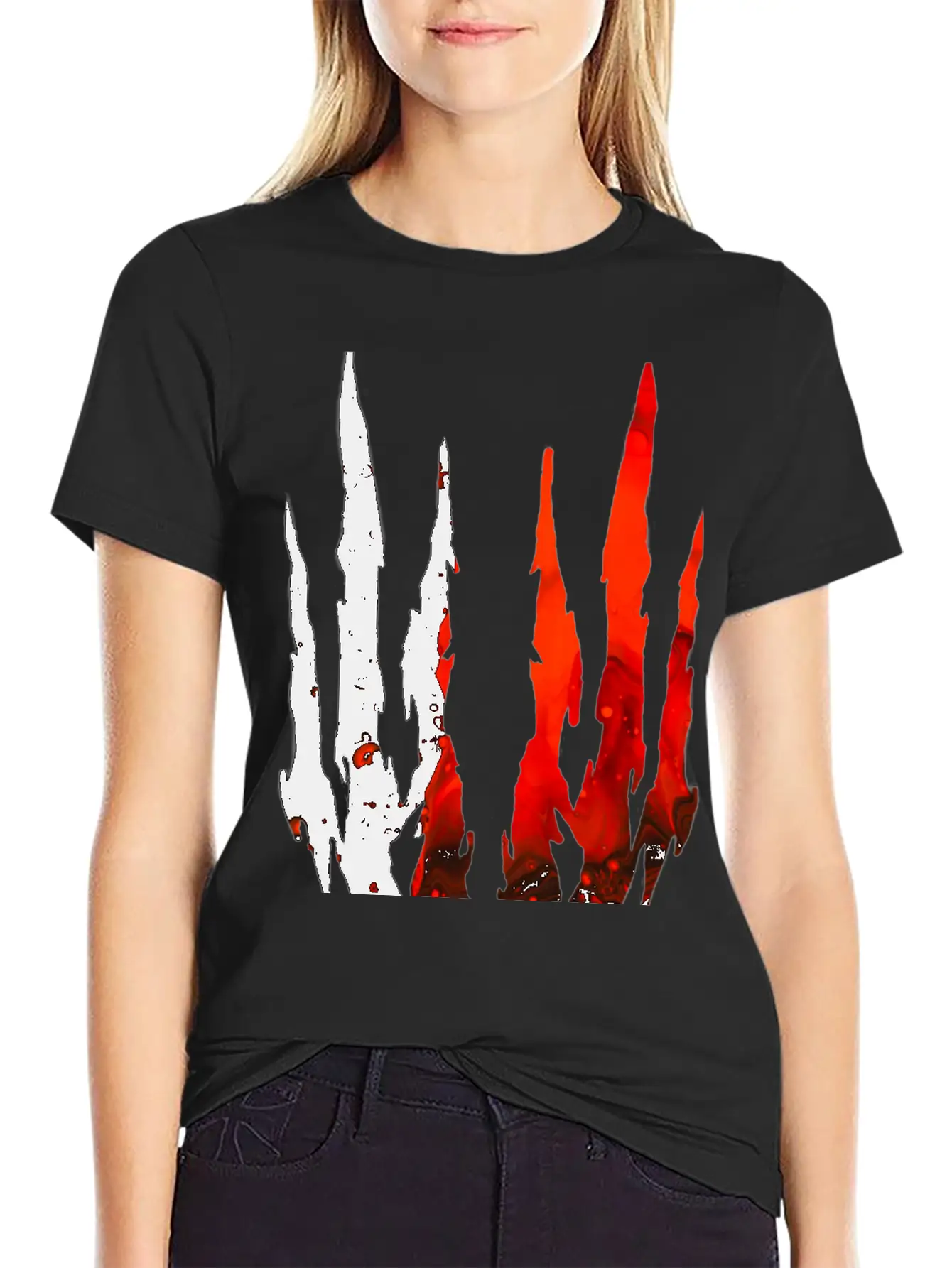 Abstract Design Red Essential Cotton Tee For Daily Outfits – Unisex Style