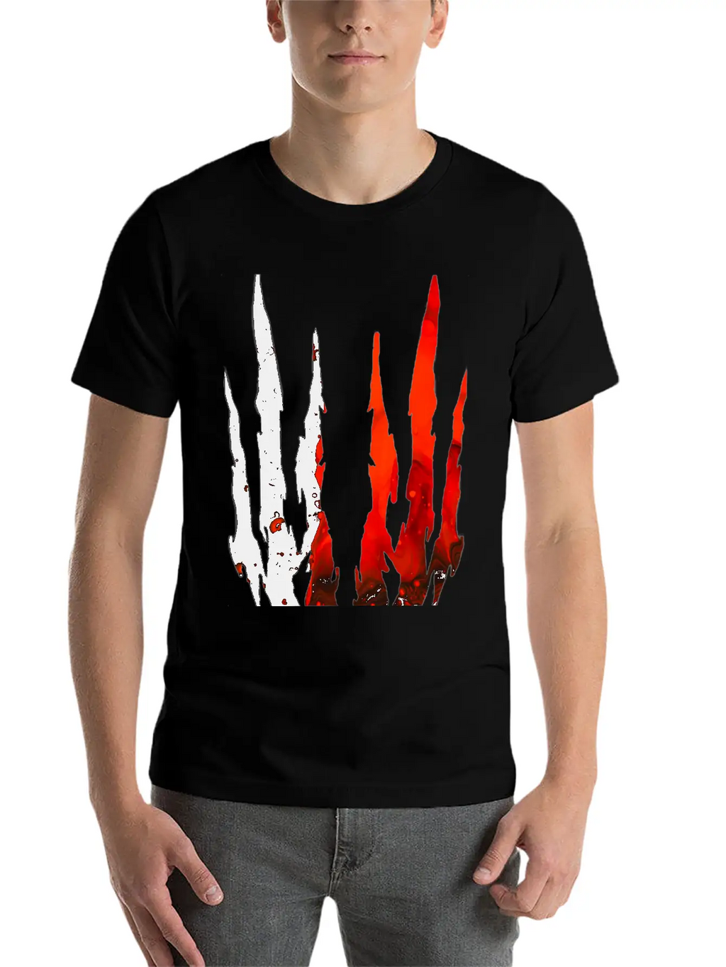 Abstract Design Red Essential Cotton Tee For Daily Outfits – Unisex Style