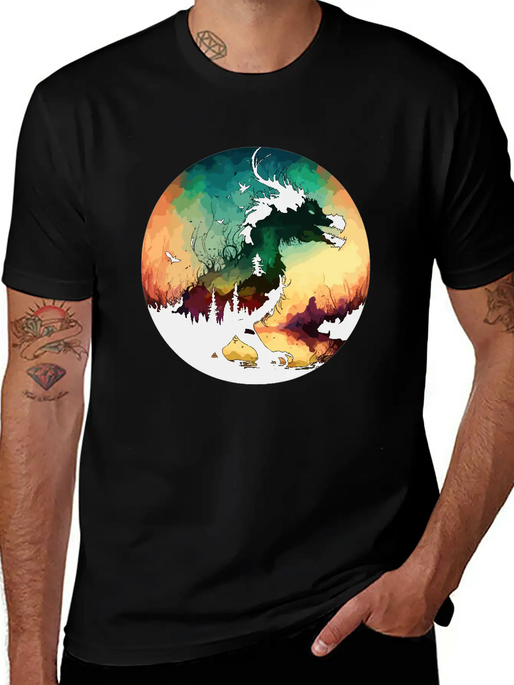 Abstract Dragon Pt.2 Basic Graphic T-Shirt – Daily Comfort In Soft Cotton