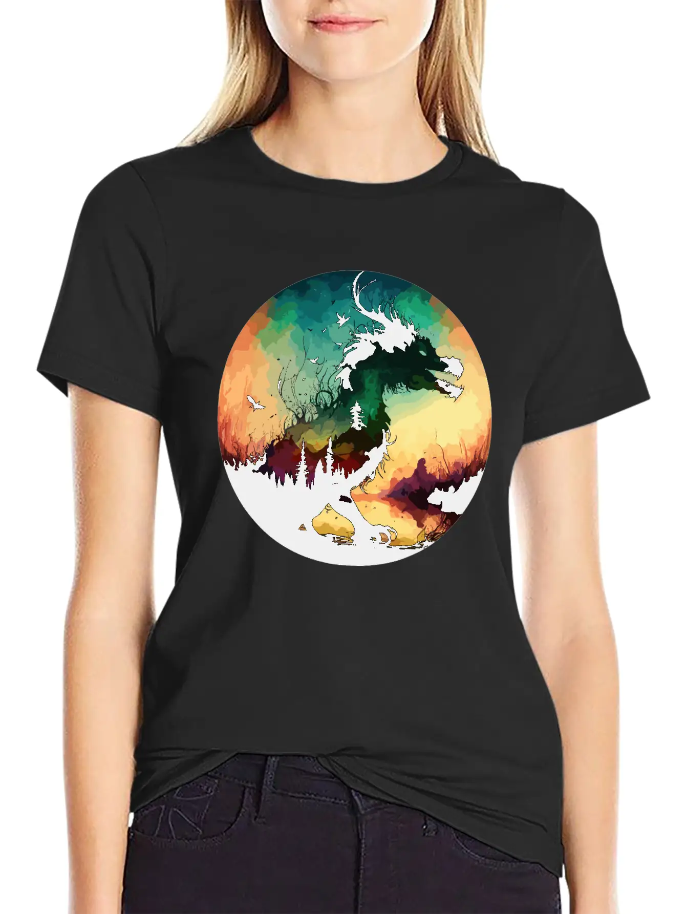 Abstract Dragon Pt.2 Basic Graphic T-Shirt – Daily Comfort In Soft Cotton