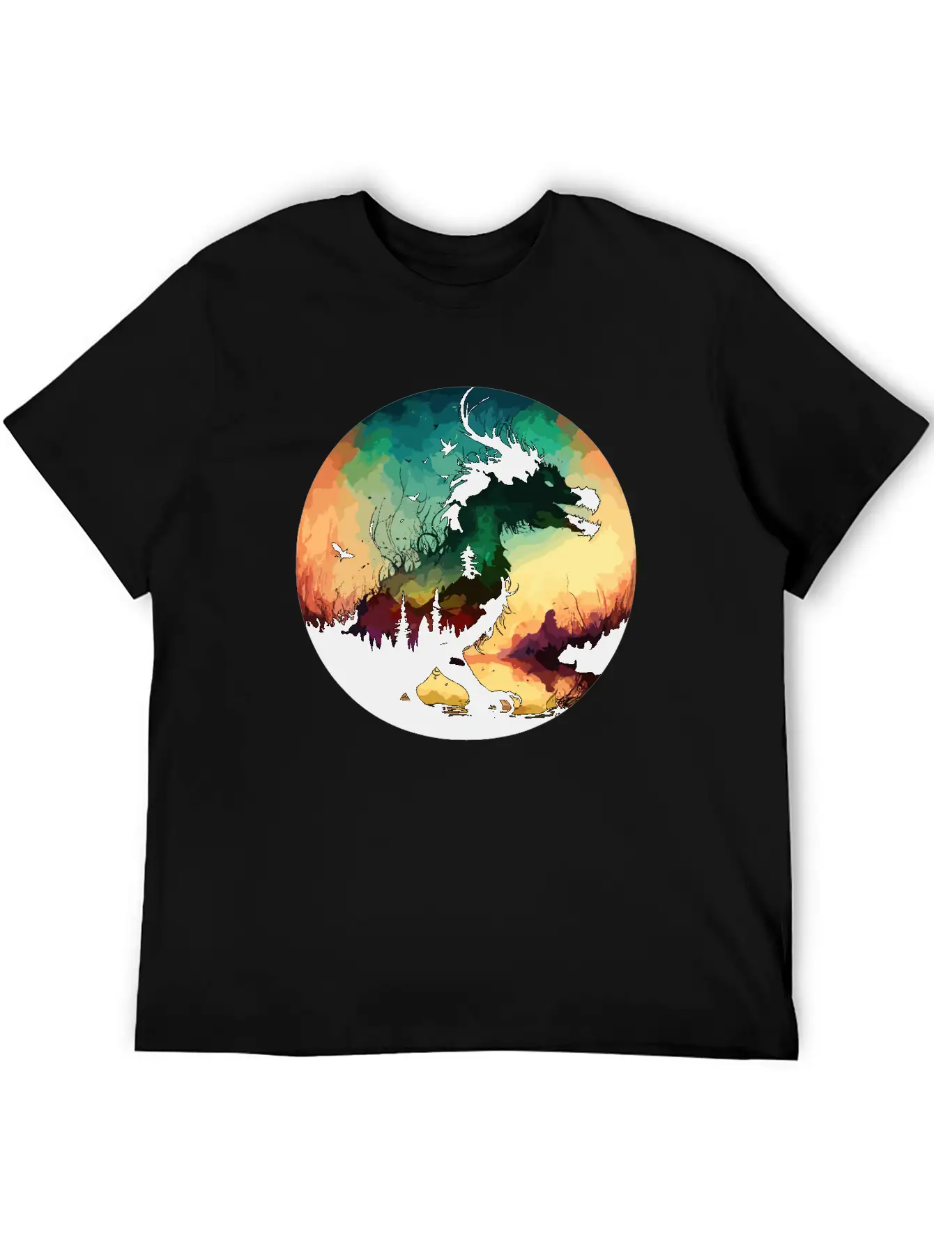 Abstract Dragon Pt.2 Basic Graphic T-Shirt – Daily Comfort In Soft Cotton