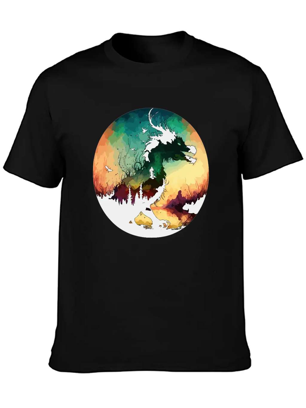 Abstract Dragon Pt.2 Basic Graphic T-Shirt – Daily Comfort In Soft Cotton