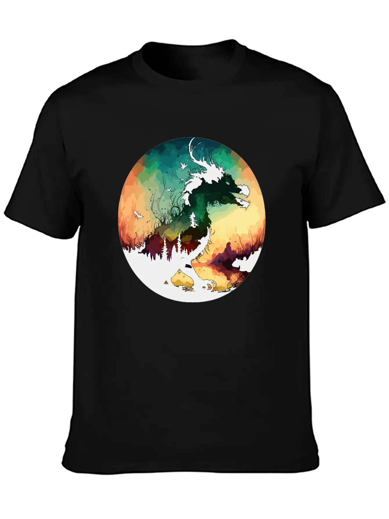 Abstract Dragon Pt.2 Basic Graphic T-Shirt – Daily Comfort In Soft Cotton