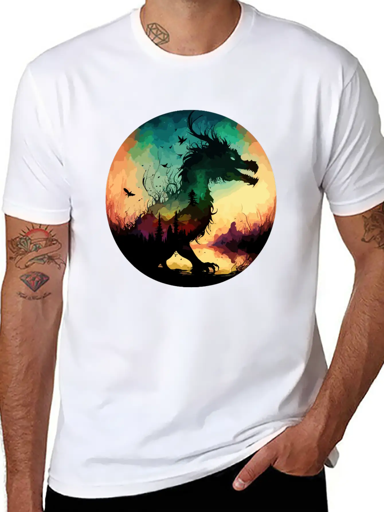 Abstract Dragon Pt.2 Basic Graphic T-Shirt – Daily Comfort In Soft Cotton