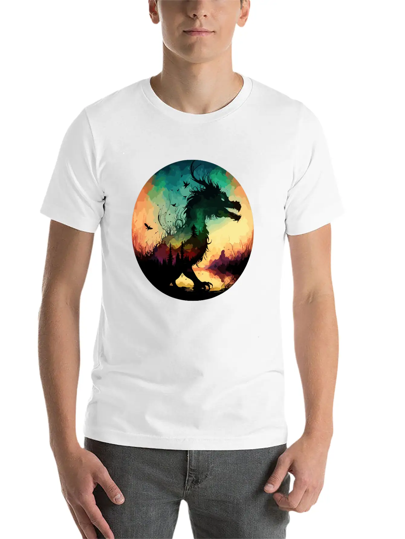 Abstract Dragon Pt.2 Basic Graphic T-Shirt – Daily Comfort In Soft Cotton