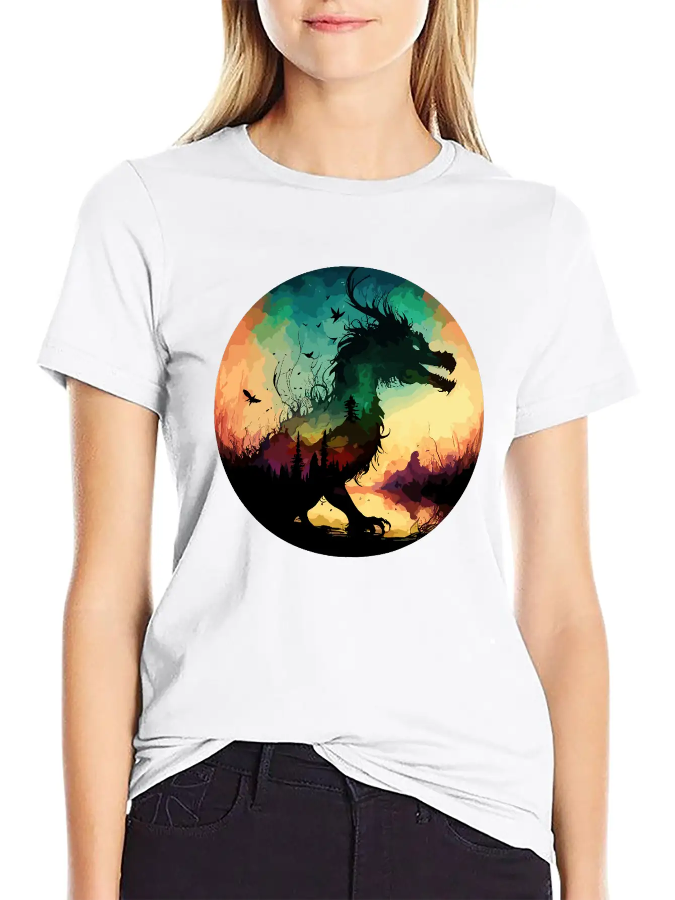 Abstract Dragon Pt.2 Basic Graphic T-Shirt – Daily Comfort In Soft Cotton