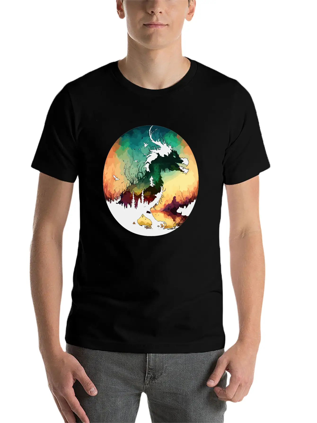 Abstract Dragon Pt.2 Basic Graphic T-Shirt – Daily Comfort In Soft Cotton