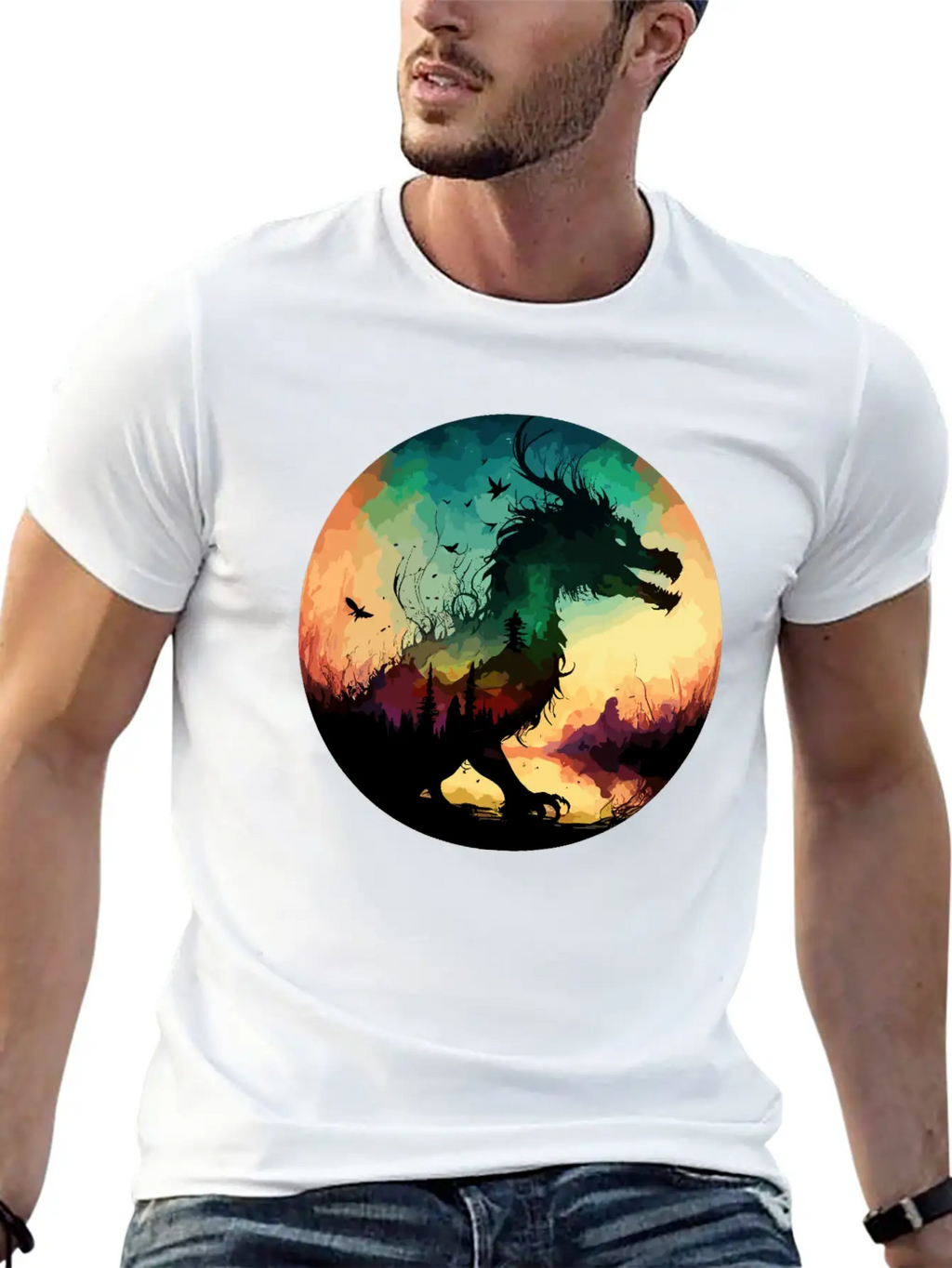 Abstract Dragon Pt.2 Basic Graphic T-Shirt – Daily Comfort In Soft Cotton